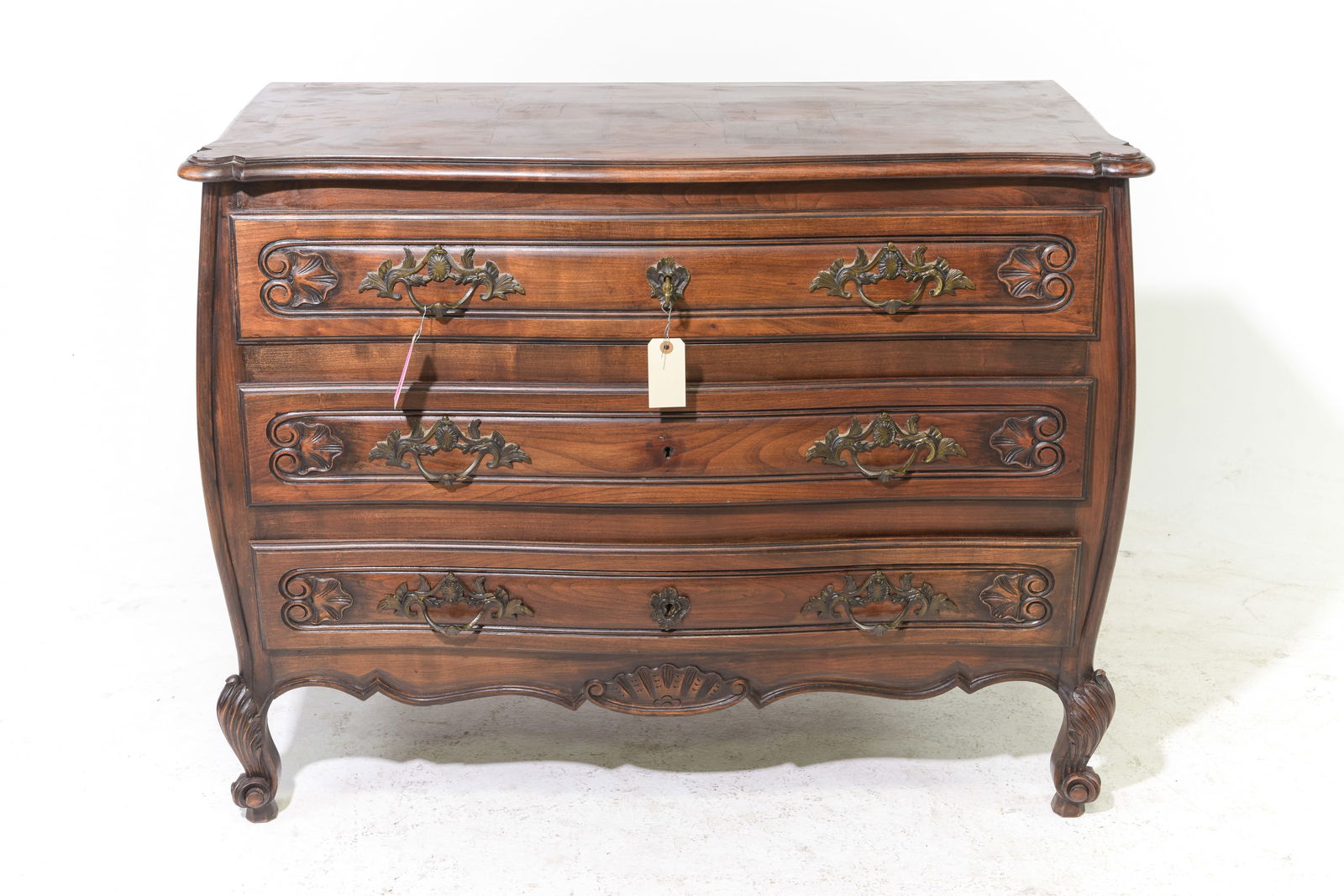Louis XV Style Dark Oak Three Drawer Chest (1 of 5)