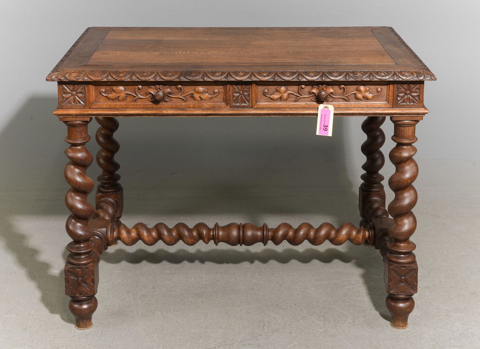 Louis XIII Style French Twist Writing Table (1 of 4)