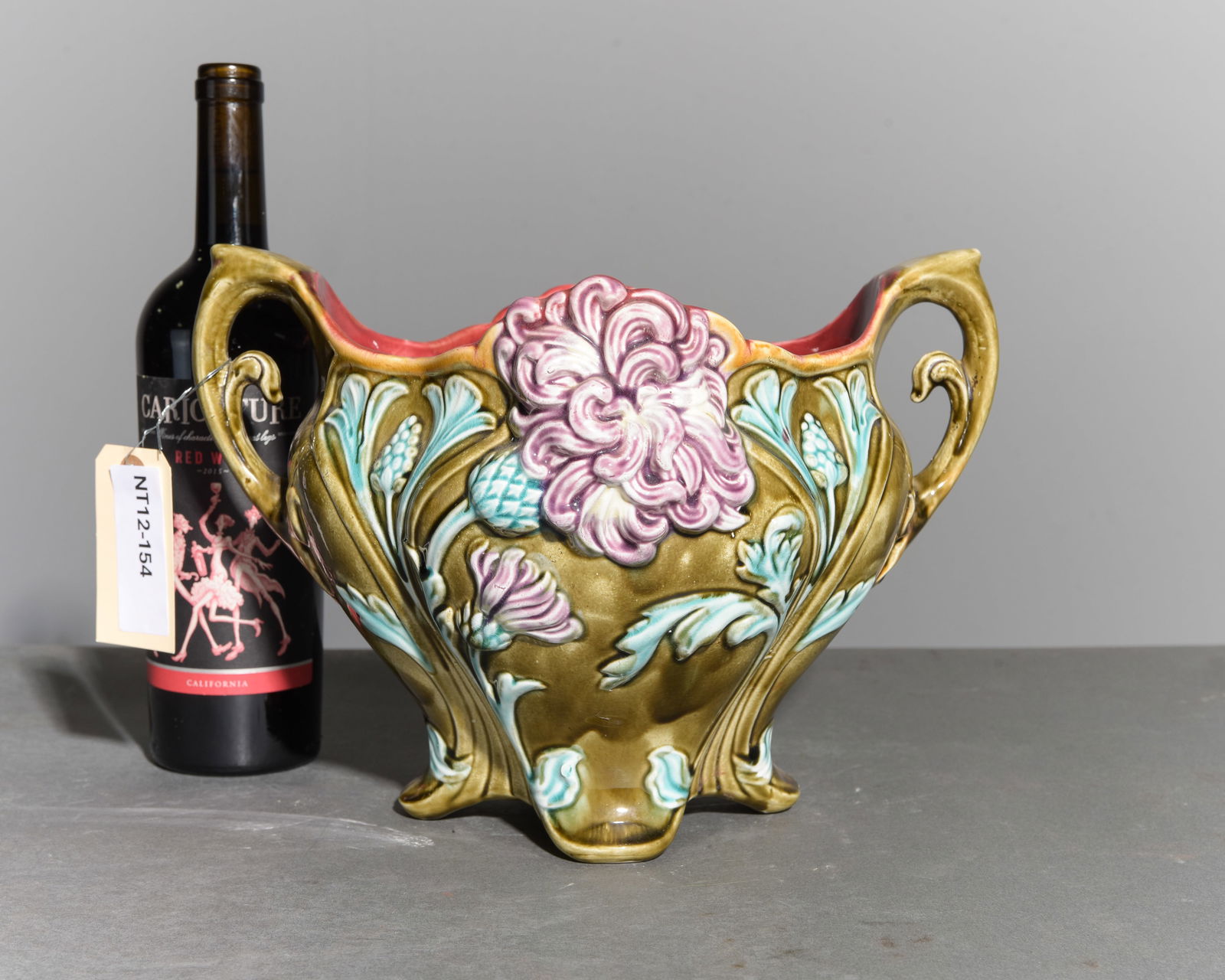 Onnaing Majolica Jardiniere / Planter - Floral #3 (1 of 4)