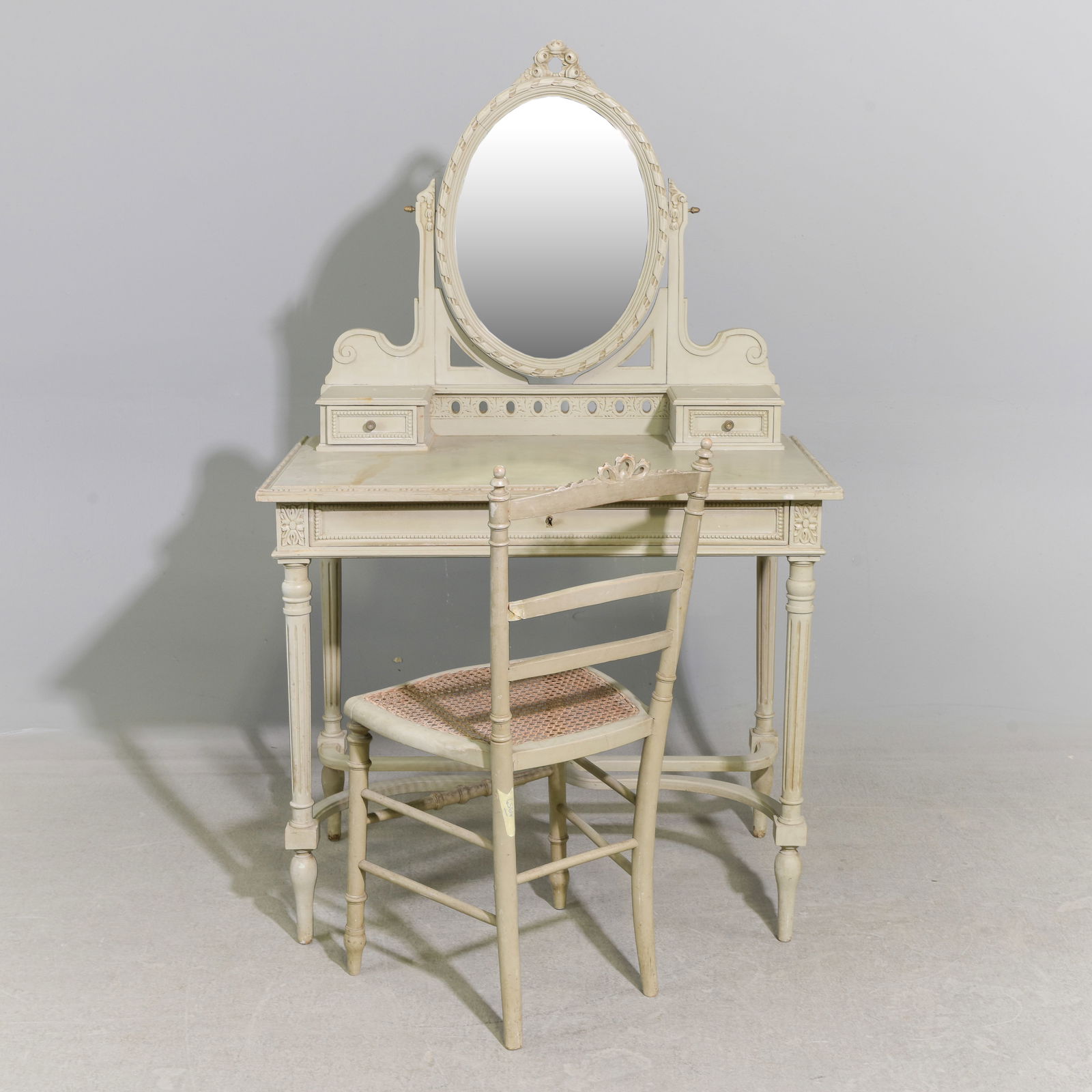 Louis XVI Style Painted Dressing Table & Chair (1 of 6)