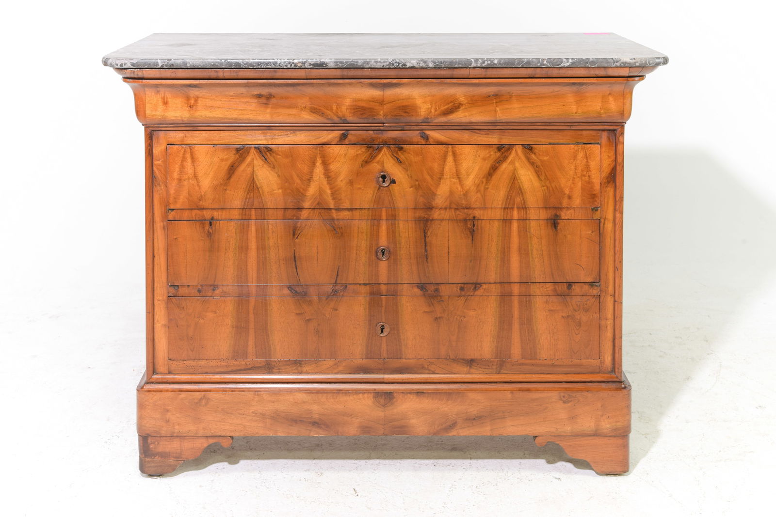 Louis Philippe Style Walnut Marble Top Chest (1 of 8)