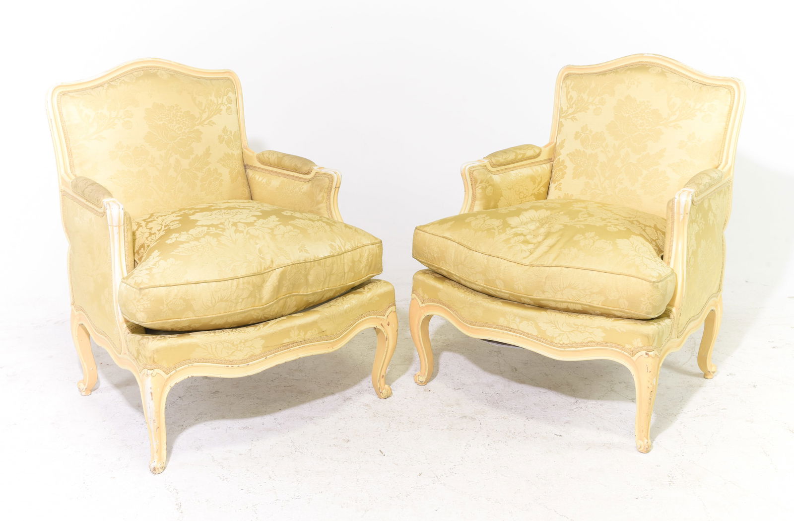 Louis XV Style Pair of Painted Arm Chairs (1 of 5)