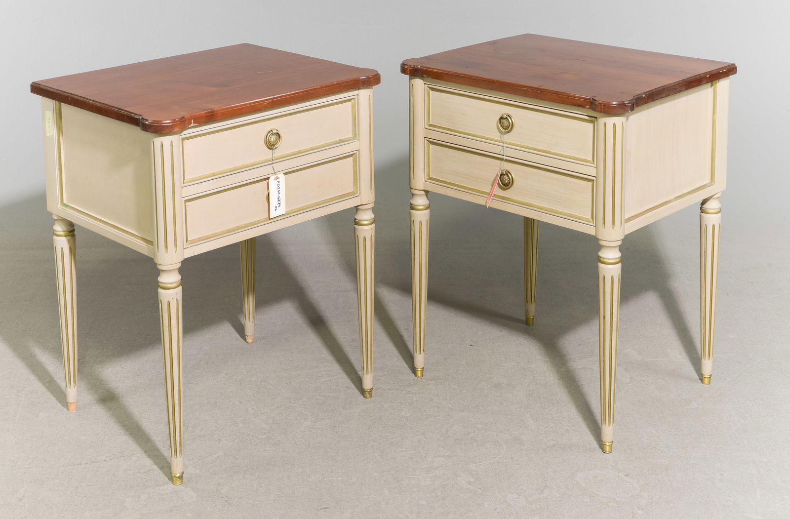 Louis XVI Style Pair of Painted Chests / Nightstands (1 of 5)