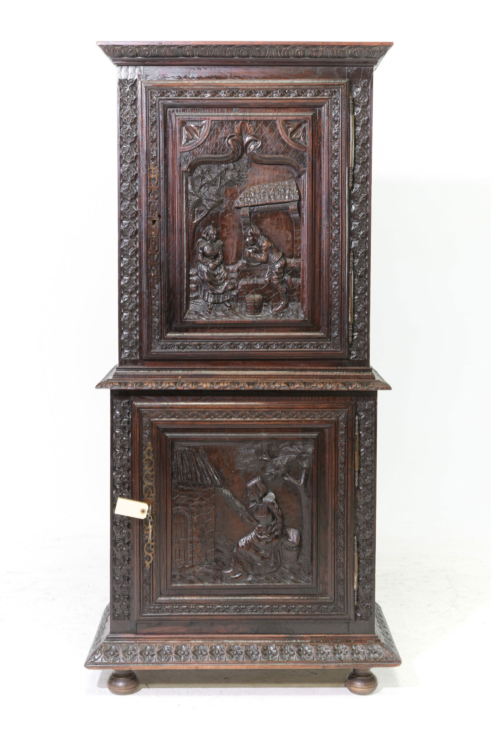 Breton Style Carved Chestnut Cupboard (1 of 6)