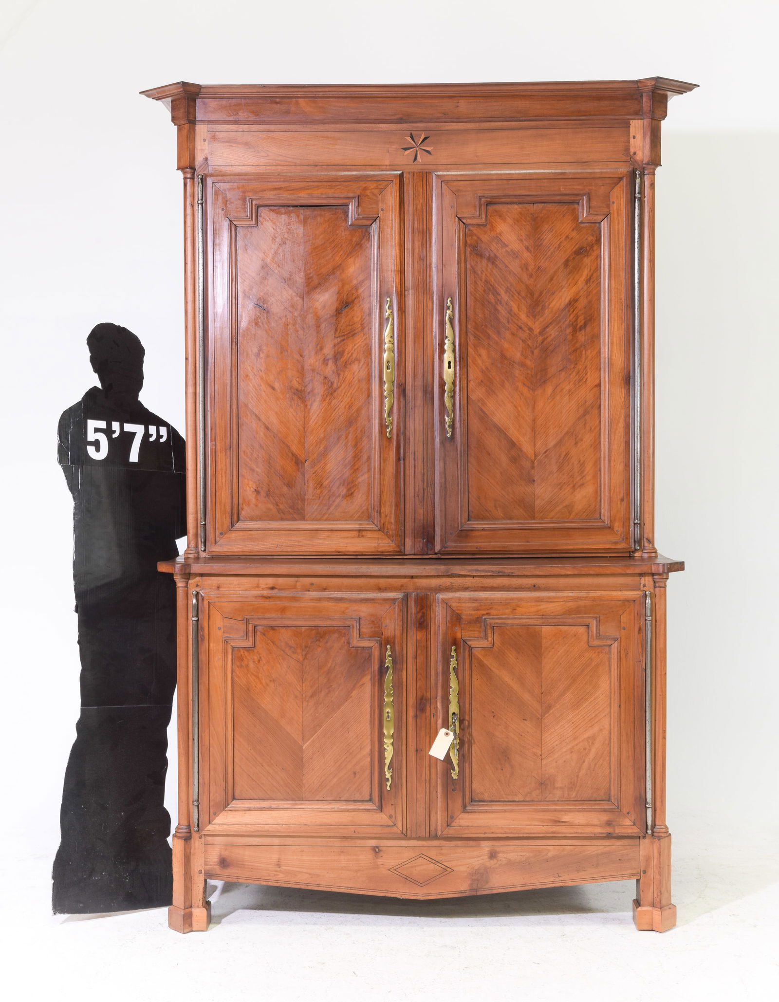 French Cherry Buffet Du Corps c.1930's-40's: French Cherry Buffet Du Corps c.1930's-40's - 89.25 in tall x 55 x 27