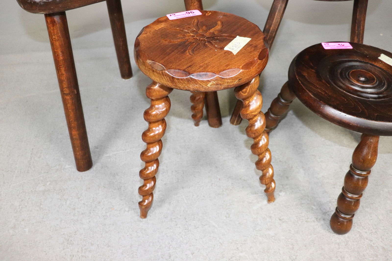 4 French Assorted Milk Stools - 3