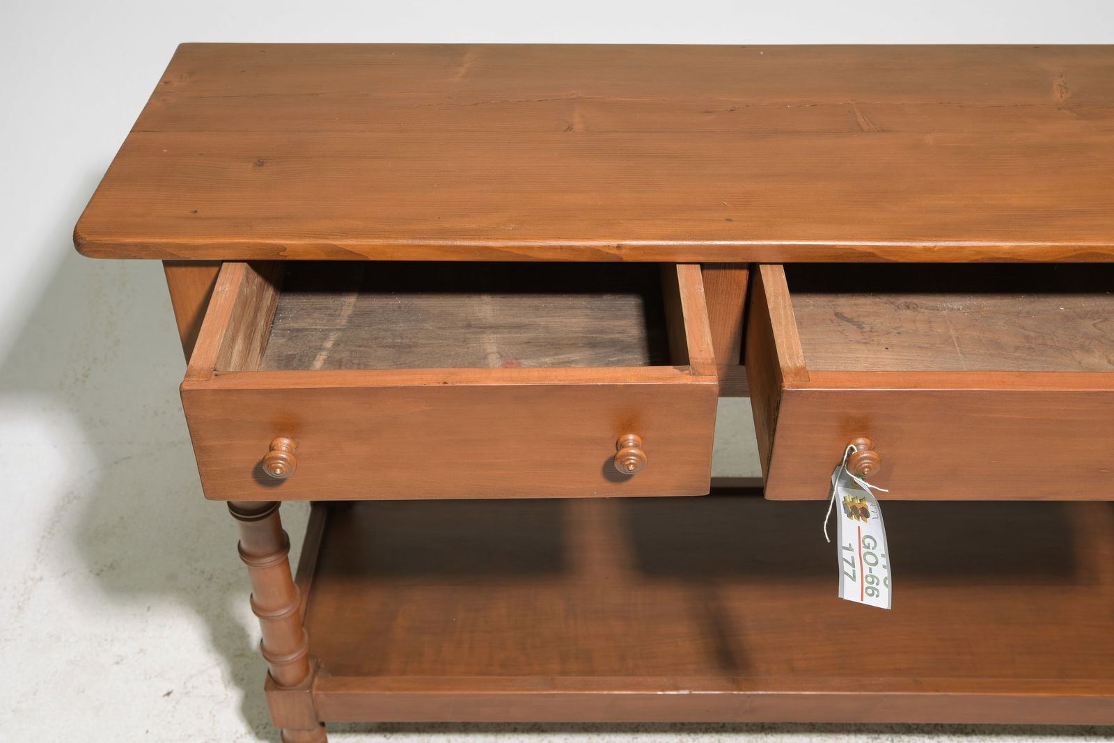 Faux Bamboo Three Drawer Hall Table / Console #2 - 4