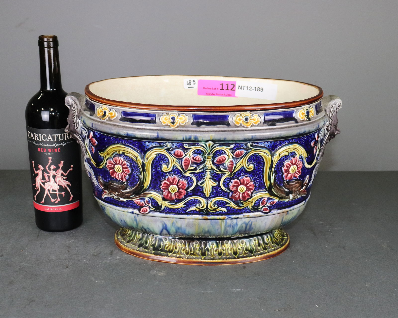 French Onnaing Majolica Planter / Jardiniere #1 (1 of 5)