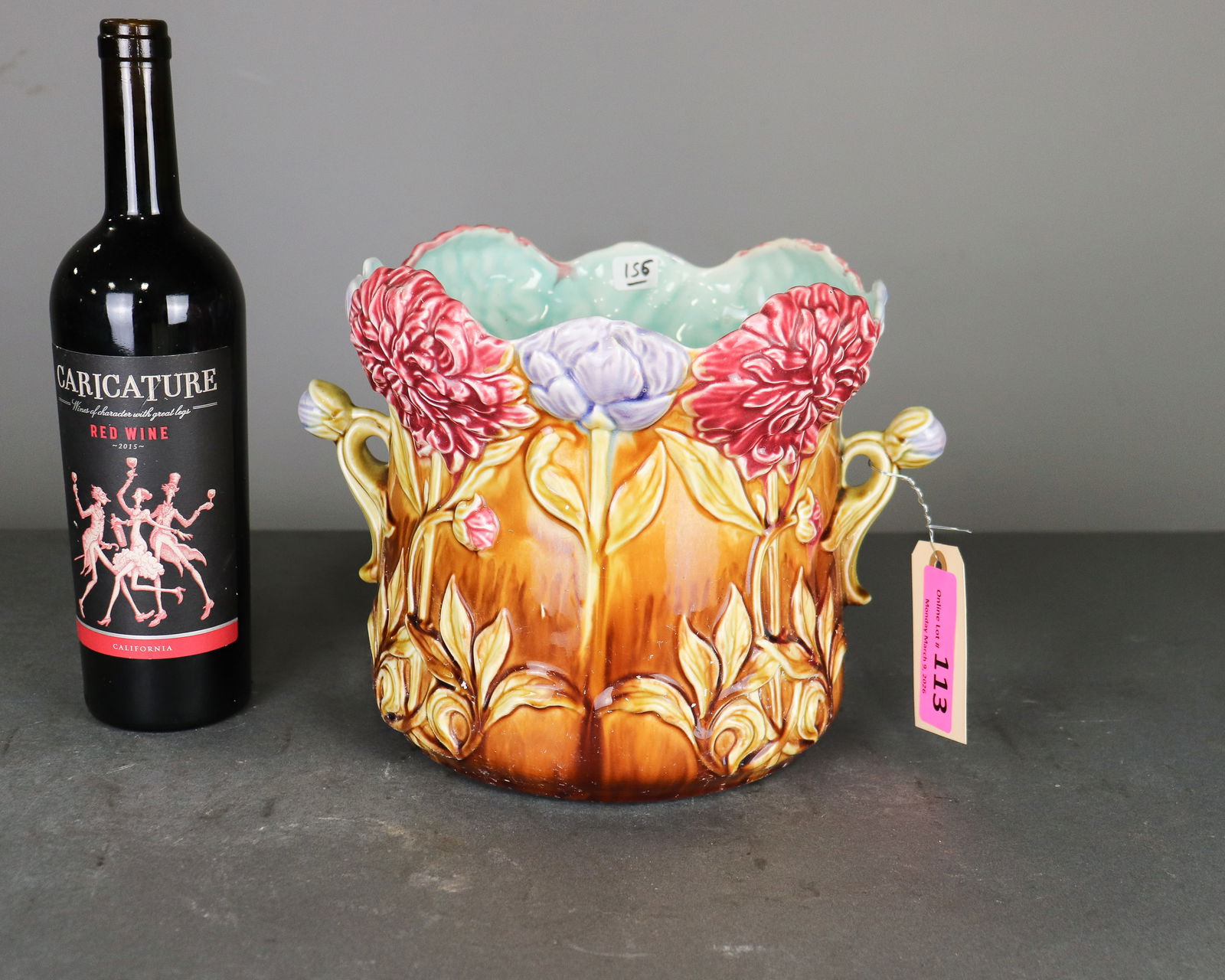 French Onnaing Majolica Planter / Jardiniere #2 (1 of 5)