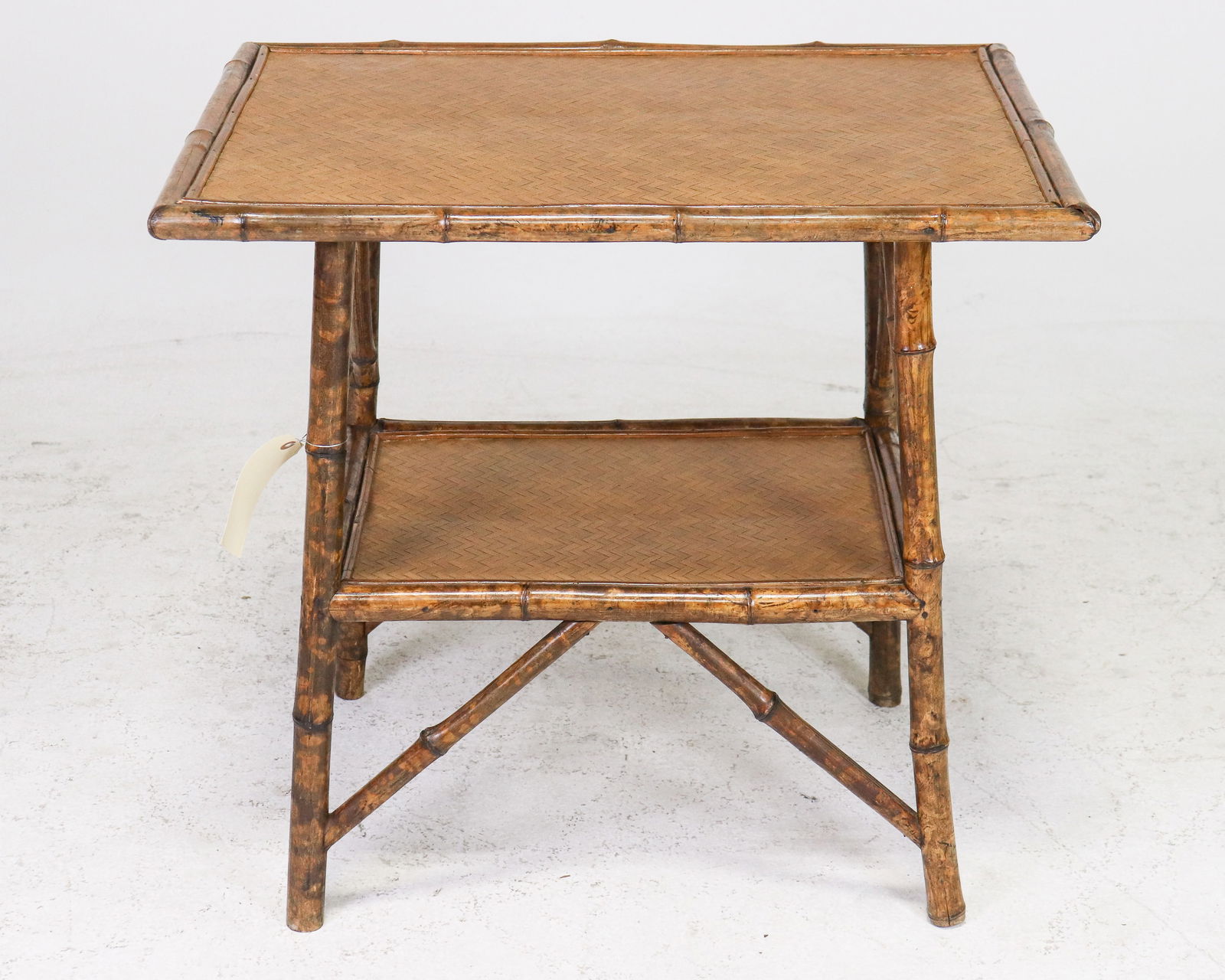 Bamboo & Rattan Two Tier Side Table (1 of 4)