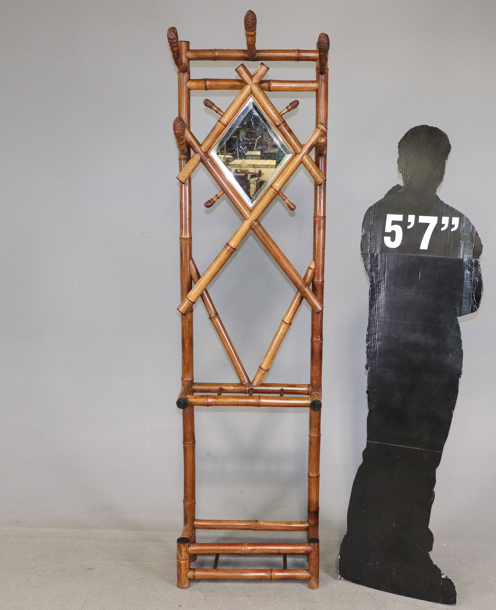 French Bamboo Hall Tree / Coat Rack (1 of 5)