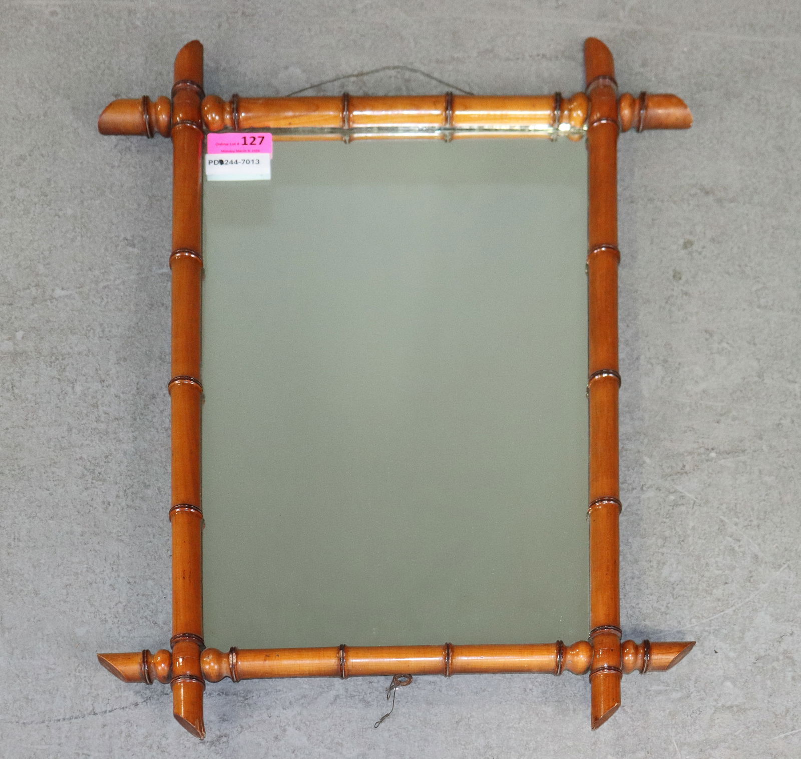 French Faux Bamboo Framed Mirror #2 (1 of 2)
