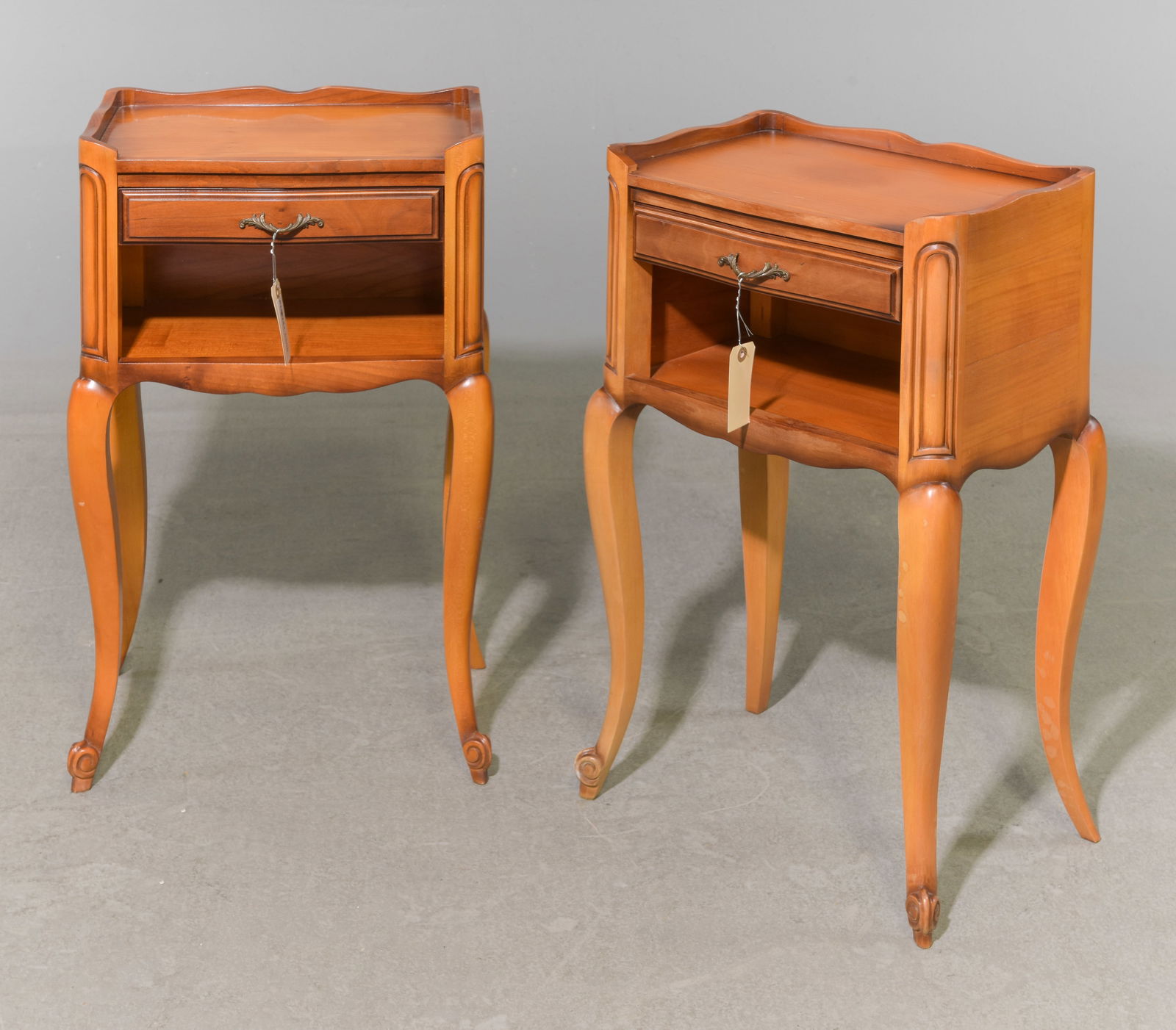 Pair of Louis XV Style Pot Cupboards / Nightstands: Pair of French Louis XV Style Pot Cupboards / Nightstands - 26.75 in tall x 15 x 11