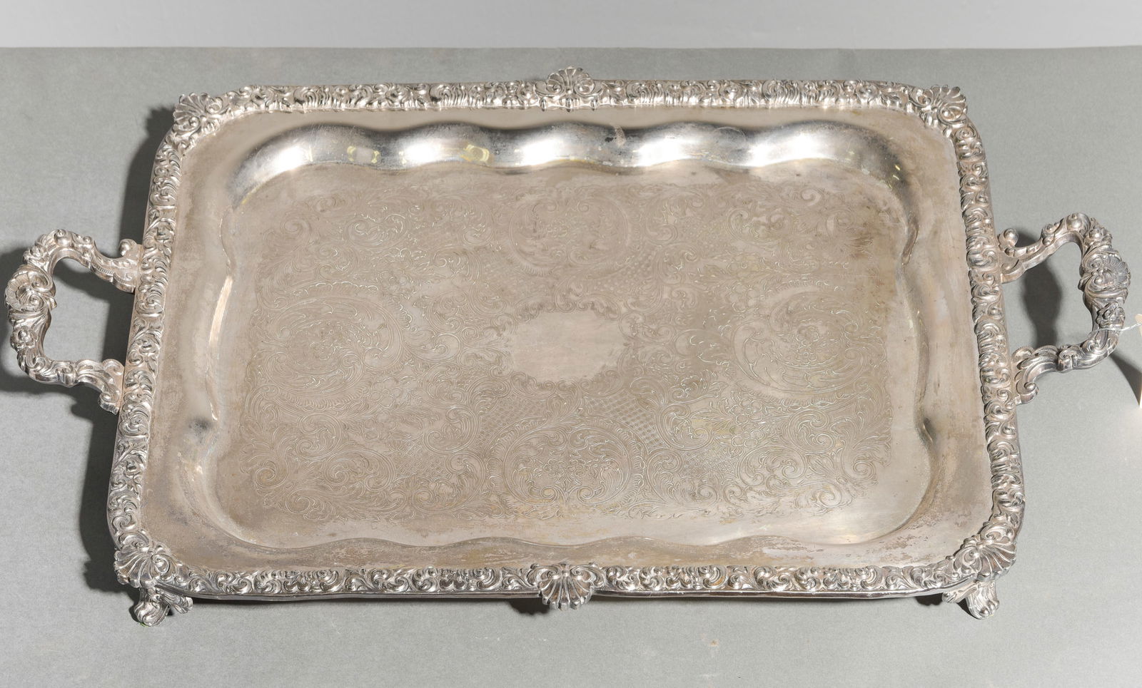 Victorian Style Silverplate Serving Tray - 2