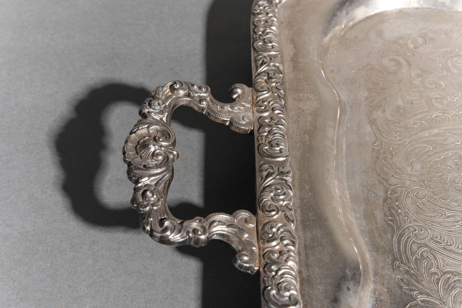 Victorian Style Silverplate Serving Tray - 4