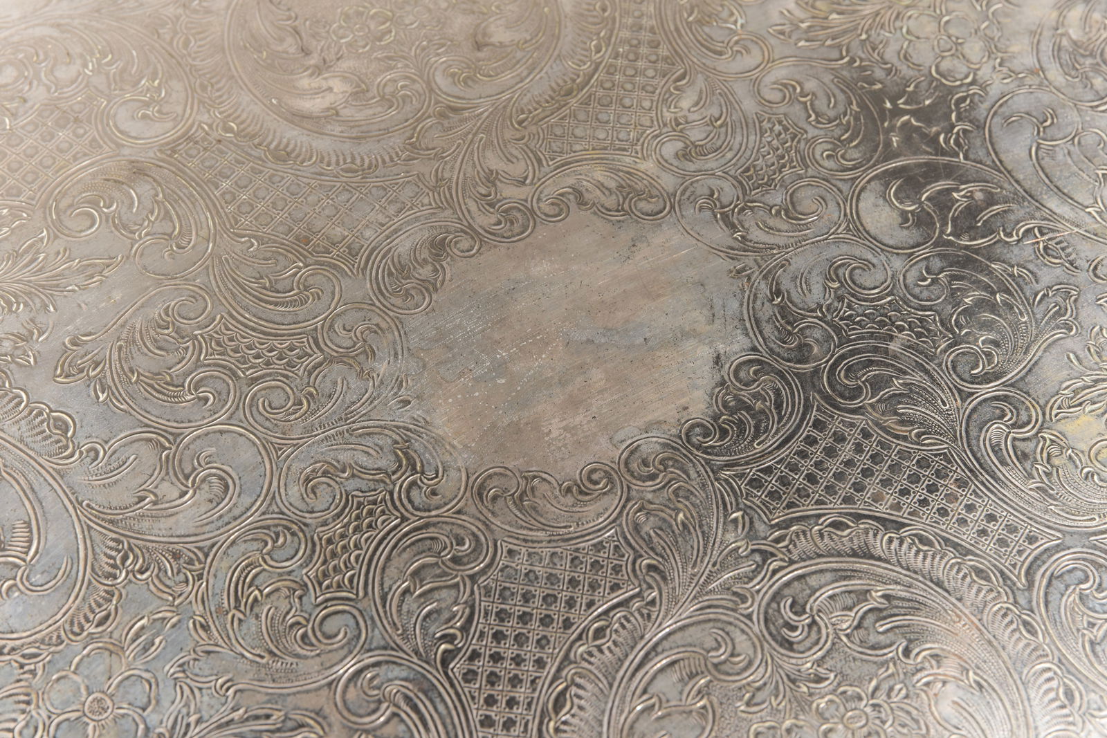 Victorian Style Silverplate Serving Tray - 5