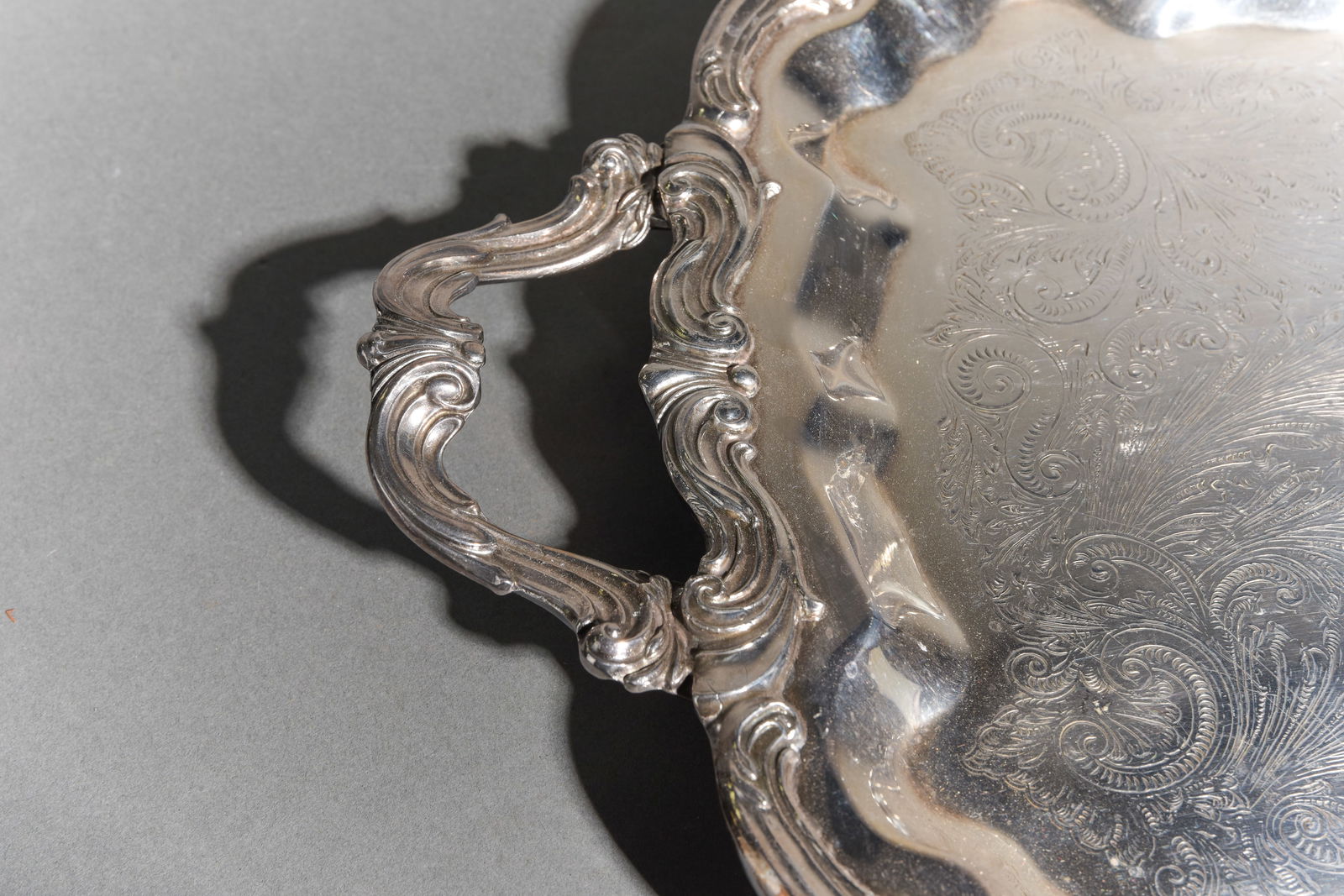 Silverplate Footed Serving Tray - 2