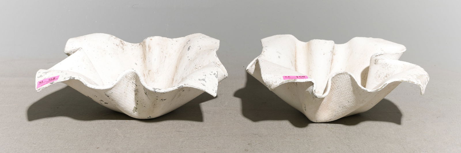 Willy Guhl (1915-2004) - 2 Small Handkerchief Bowl: Willy Guhl (1915-2004) - 2 Small Handkerchief Bowl, Much of Willy Guhl's work is crafted from either concrete or Eternit & made in Switzerland - 8 in tall x 18.5 x 20