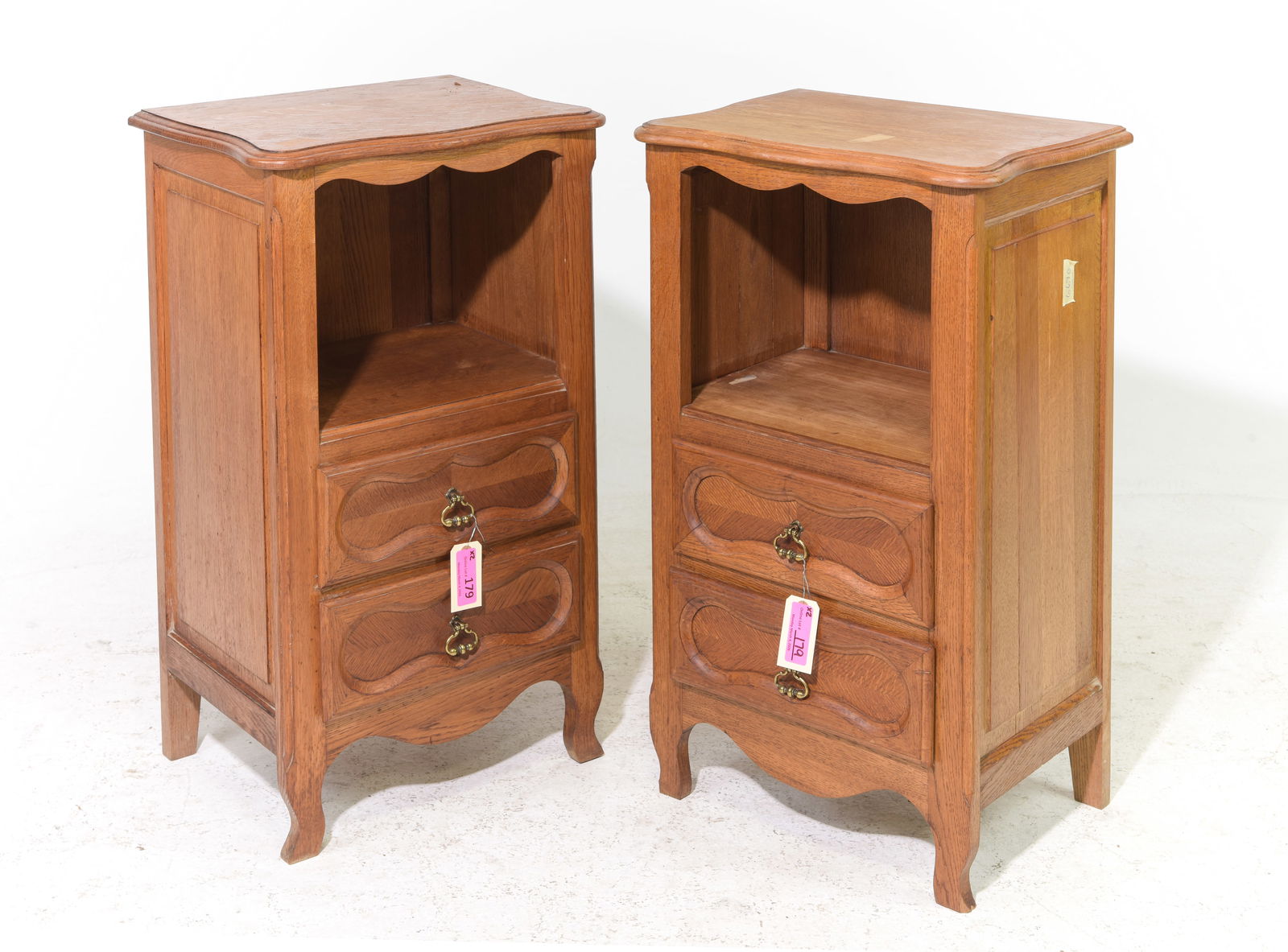 Pair Of Louis XV Style Pot Cupboards / Nightstands: Pair Of French Louis XV Style Pot Cupboards / Nightstands - 32 in tall x 19 x 13.5