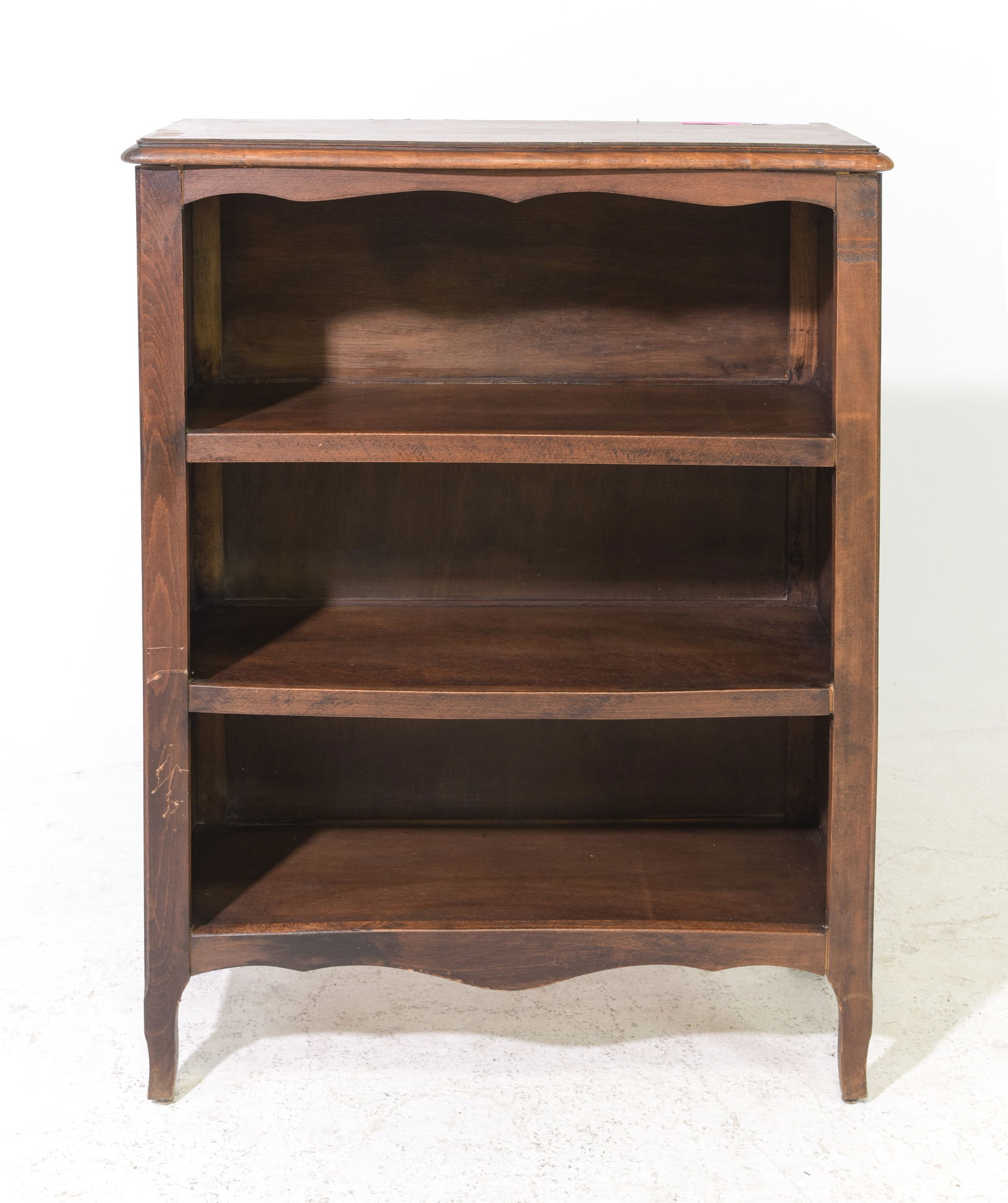 Small Louis XV Style Solid Oak Open Bookcase #1: Small French Louis XV Style Solid Oak Open Bookcase - 40 in tall x 31 x 12