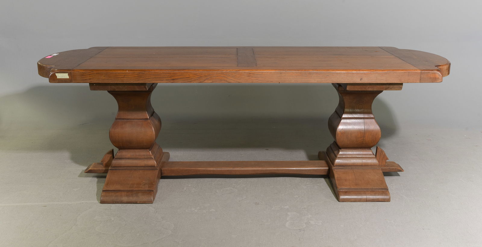 French Solid Oak Oval Monastery Table: French Solid Oak Oval Monastery Table - 31 in tall x 94 x 34.5, floor to apron 31 in tall