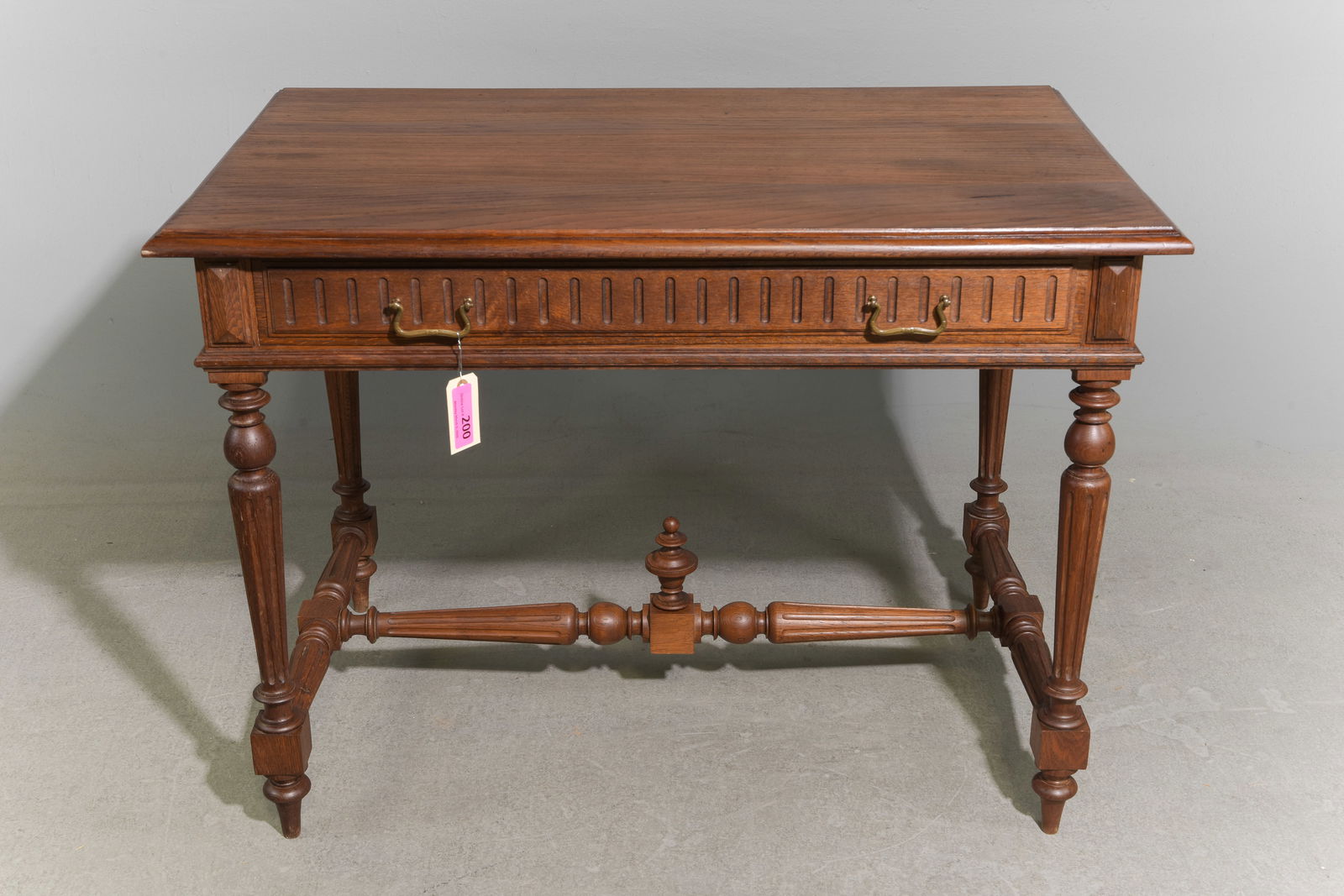 Louis XVI Style Oak Writing Table With 2 Drawers (1 of 4)