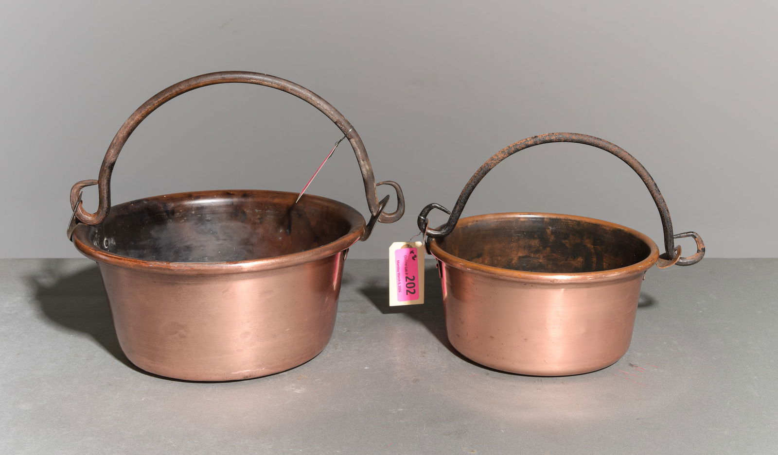 2 French Copper Pots with Iron Handles (1 of 4)