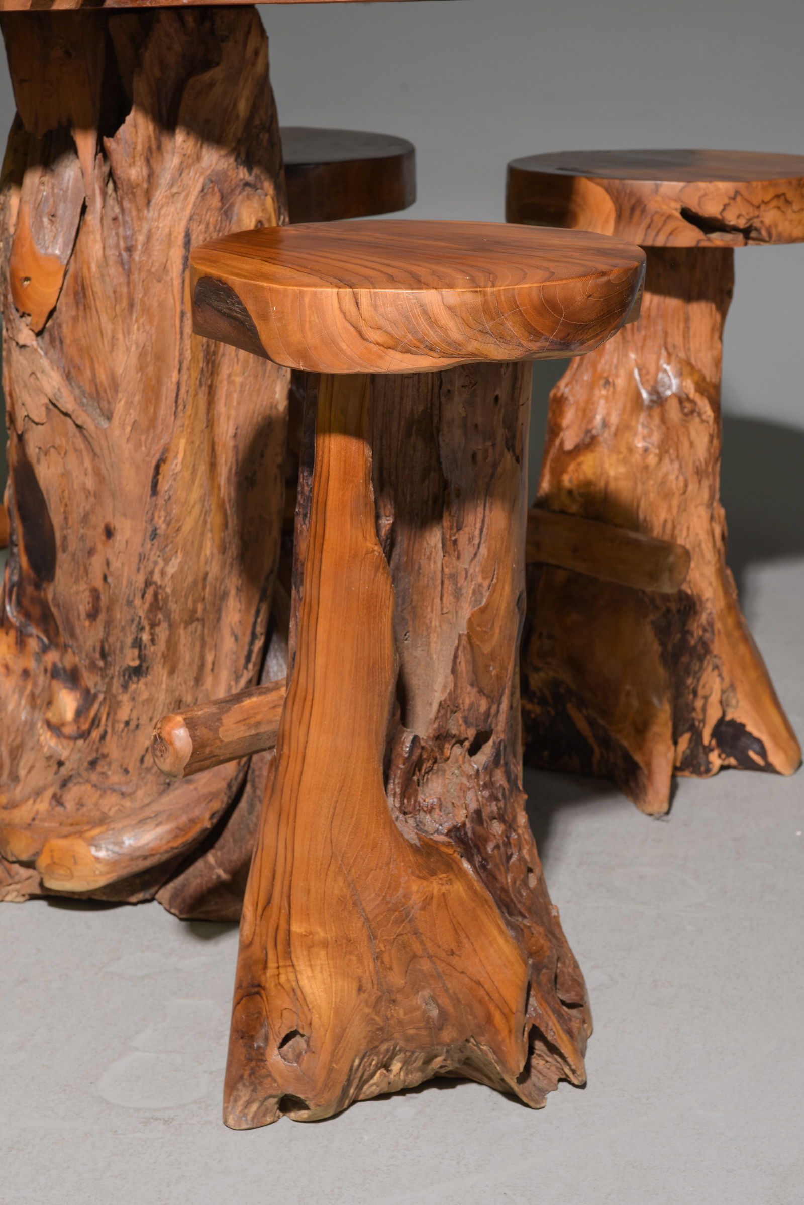 Live Edge Root Pub / Bar Table with Stools - 2