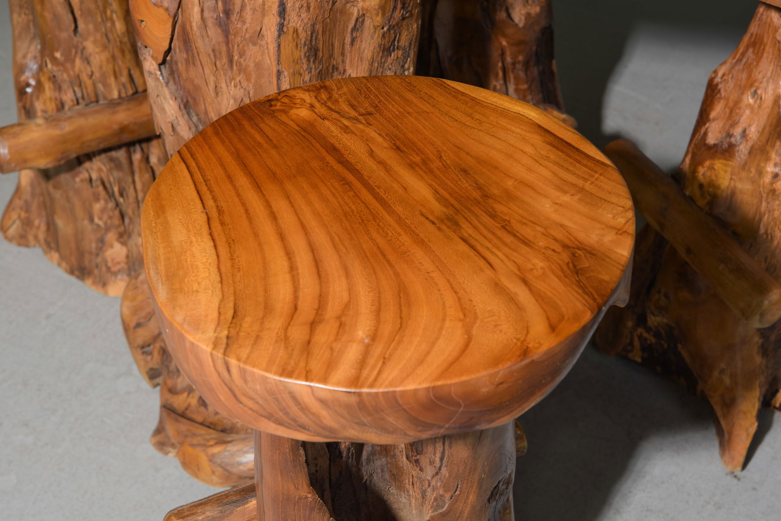 Live Edge Root Pub / Bar Table with Stools - 3