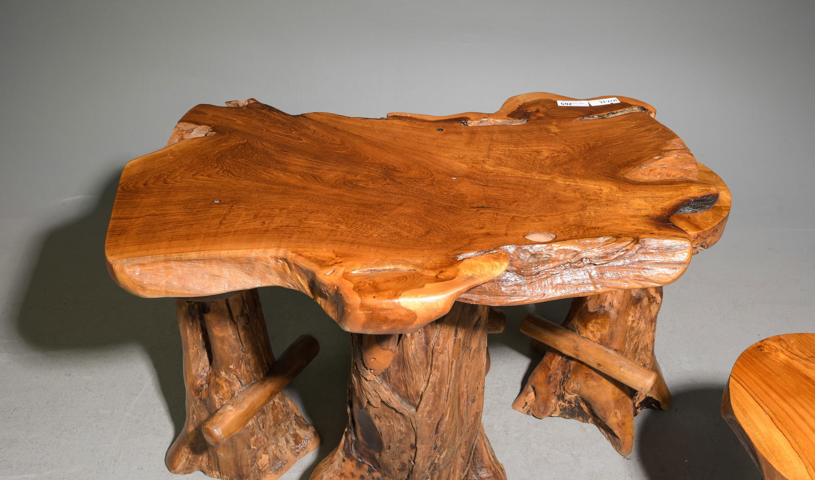 Live Edge Root Pub / Bar Table with Stools - 5