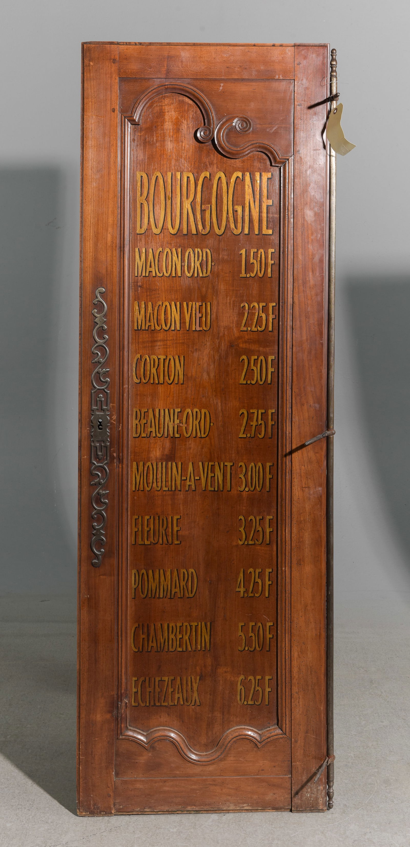 French Wine Menu Painted Cupboard Door #1: French Wine Menu Painted Cupboard Door - 65.5 in tall x 22 x 1