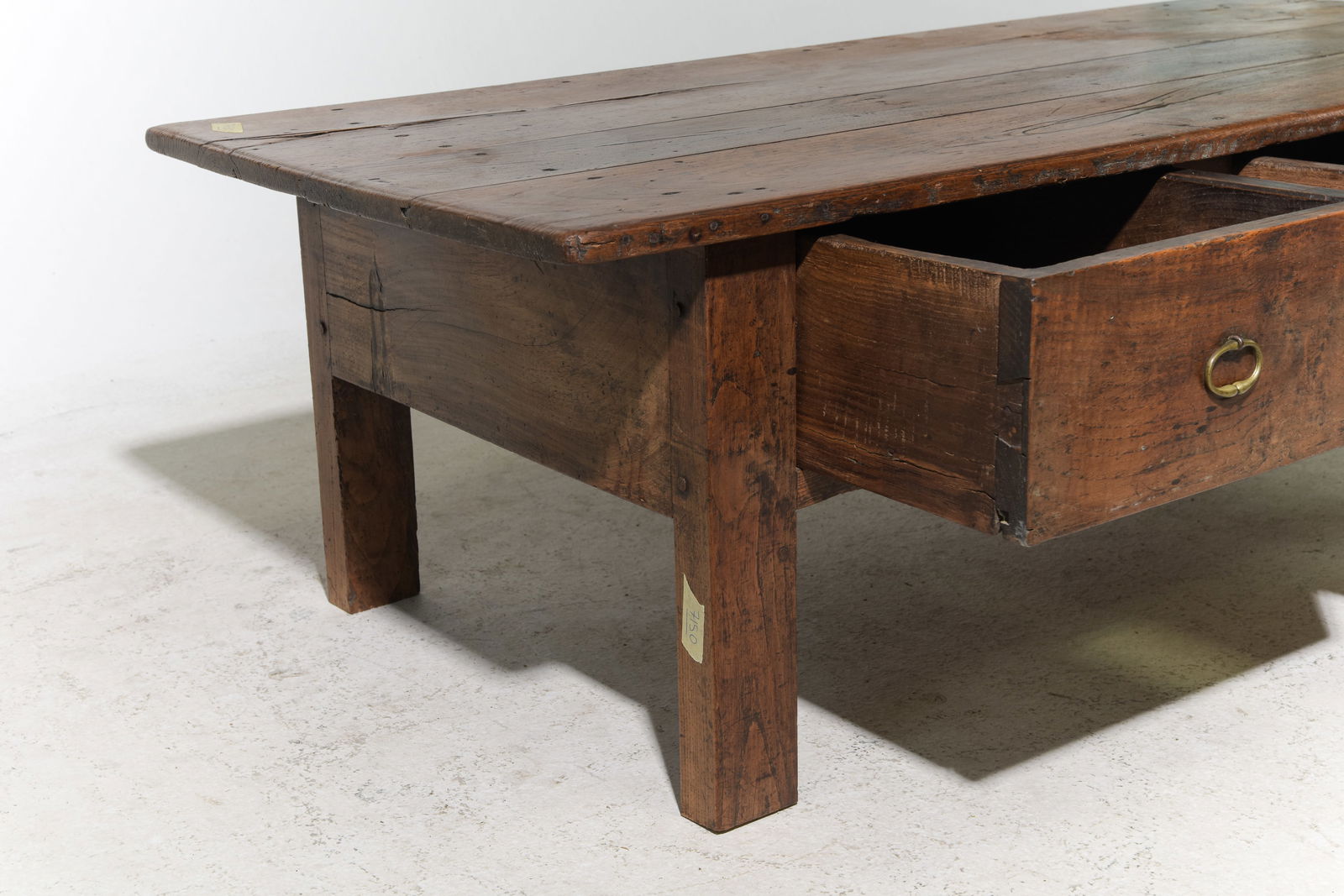 French Rustic Coffee Table with 2 Drawers - 4