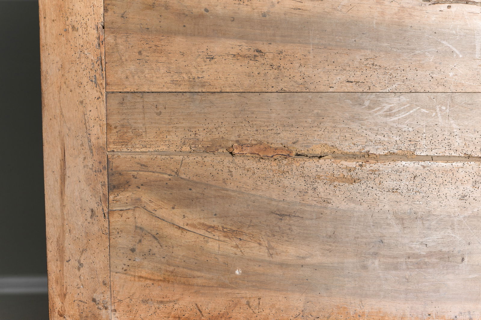 French Large Rustic Trunk / Blanket Box - 3