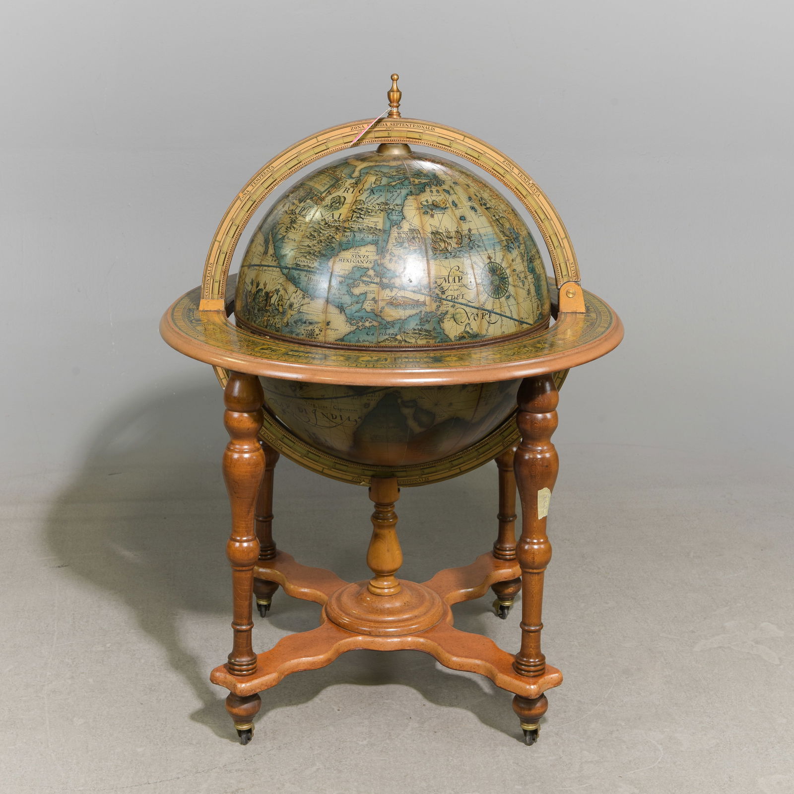 French Beech Wood Globe Bar: French Beech Wood Globe Bar - 41 in tall x 28 x 28