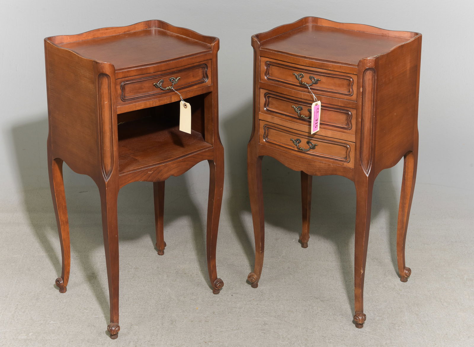 Louis XV Style Pair of Cherry Nightstands #2 (1 of 4)