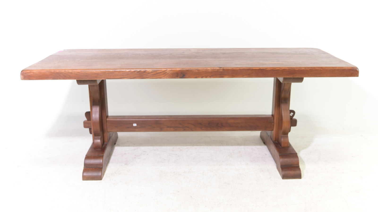 French Solid Oak Trestle Base Monastery Table (1 of 4)