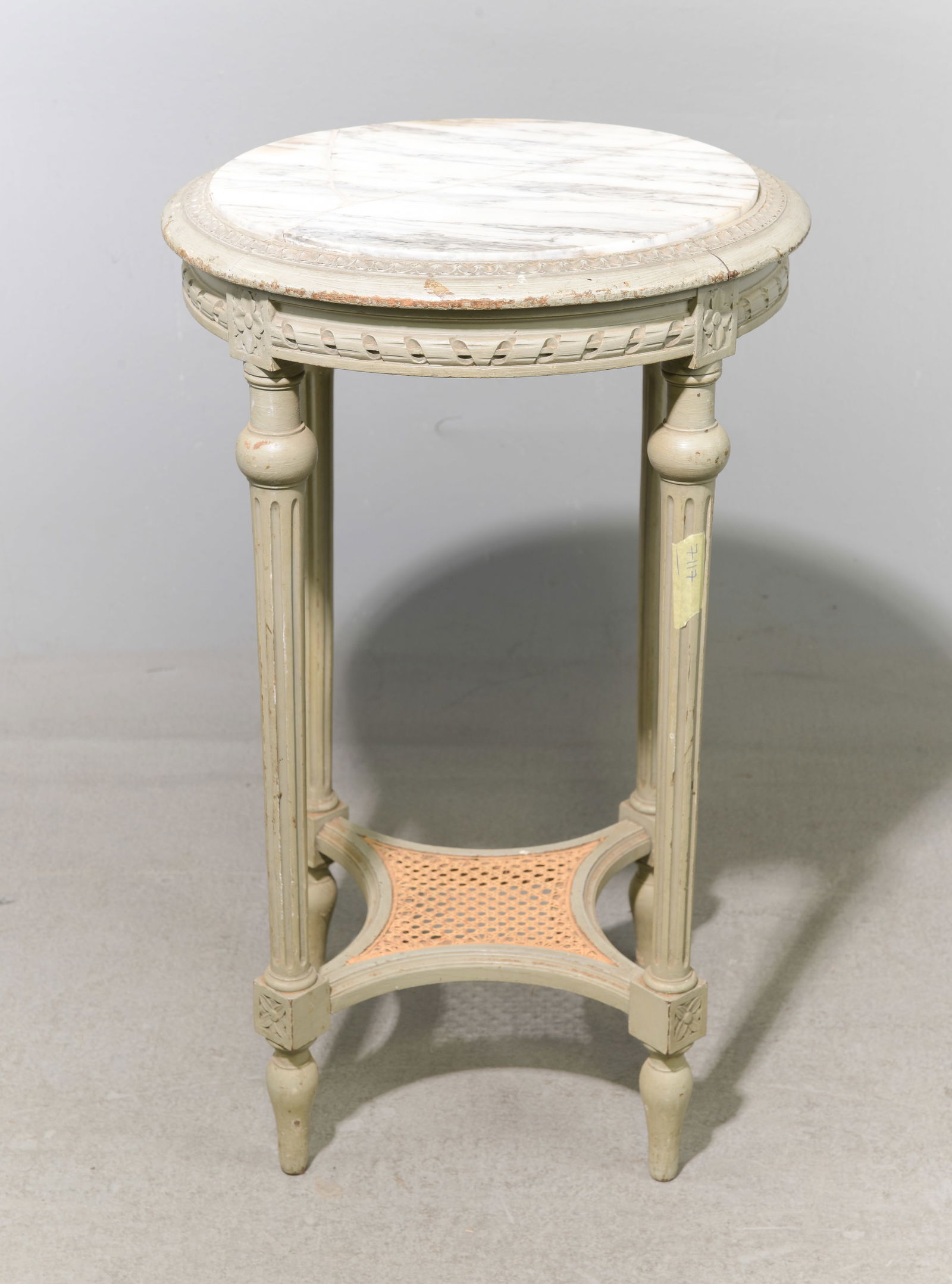 Louis XVI Style Painted Marble Top Table (1 of 3)