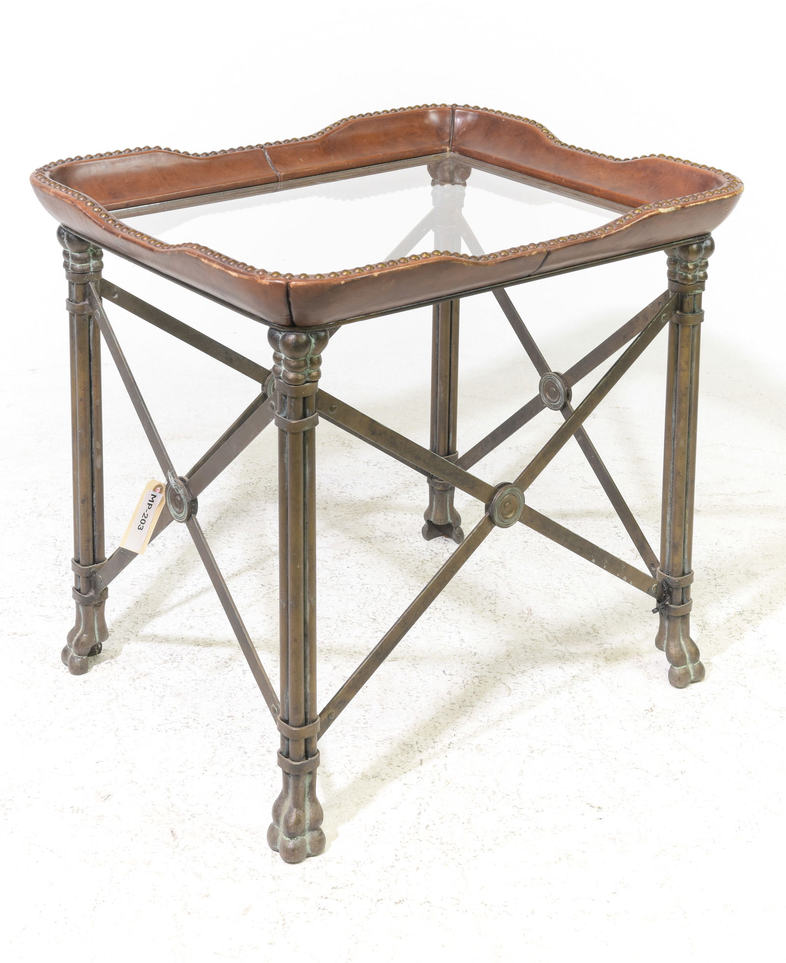 Empire Style Occasional Table with Leather (1 of 2)