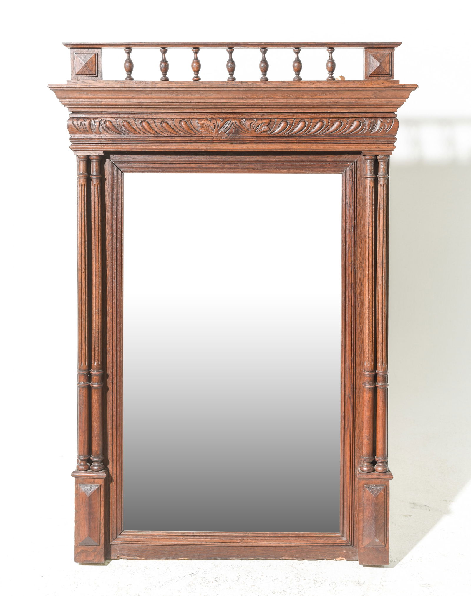 HenrI II Style Carved Oak Framed Mirror (1 of 4)