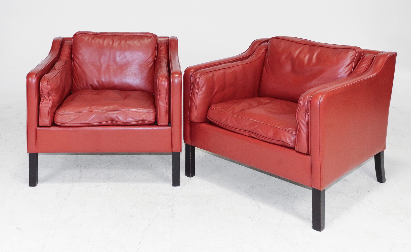Danish Modern Pair Of Leather Club Chairs (1 of 10)