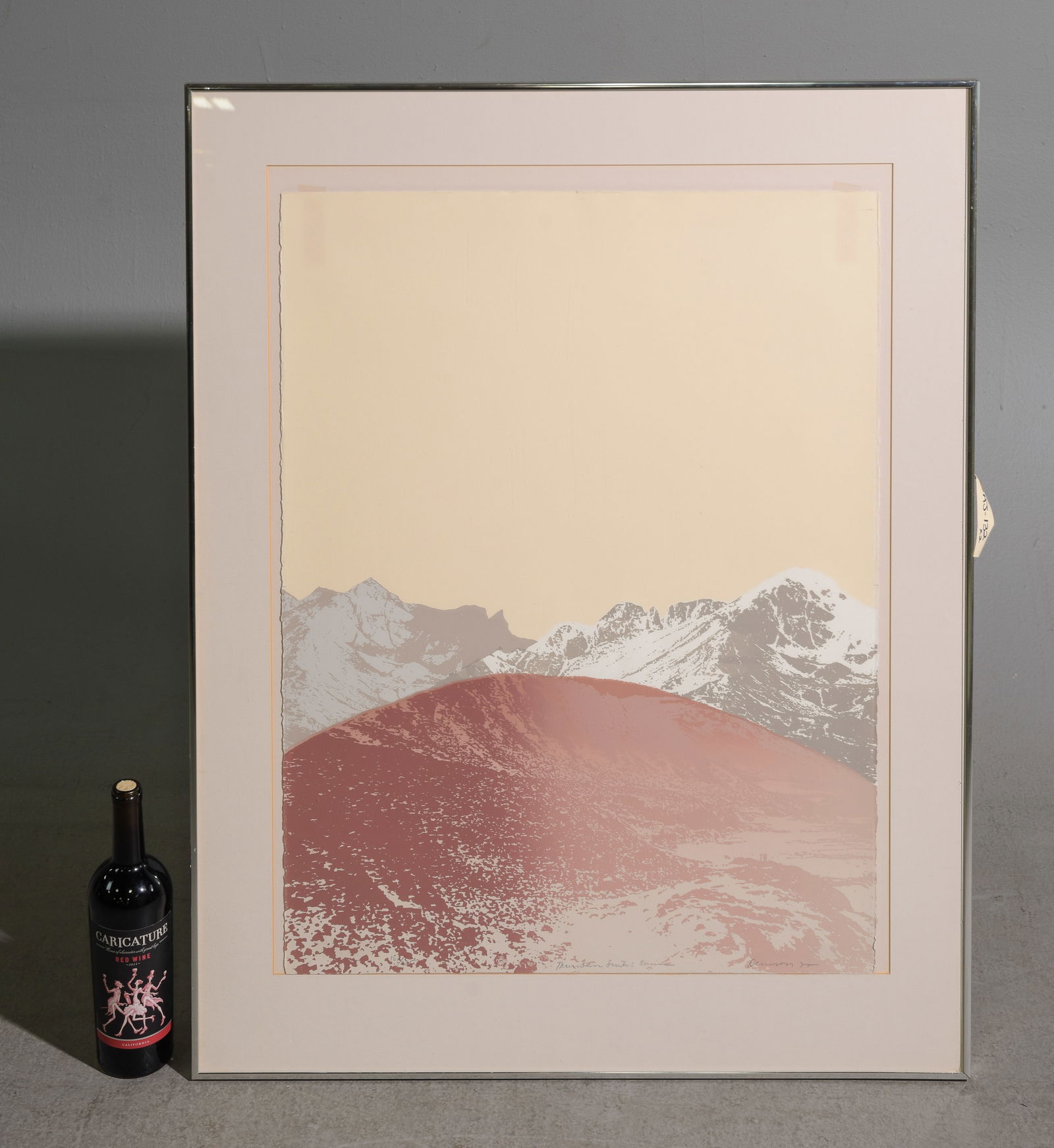 Nancy Denison "Mountain Suite: Curve" 162 of 225: Nancy Denison Framed Lithograph "Mountain Suite: Curve" 162 of 225 - Artist Signed - 38.5 in tall x 29.5 x 1