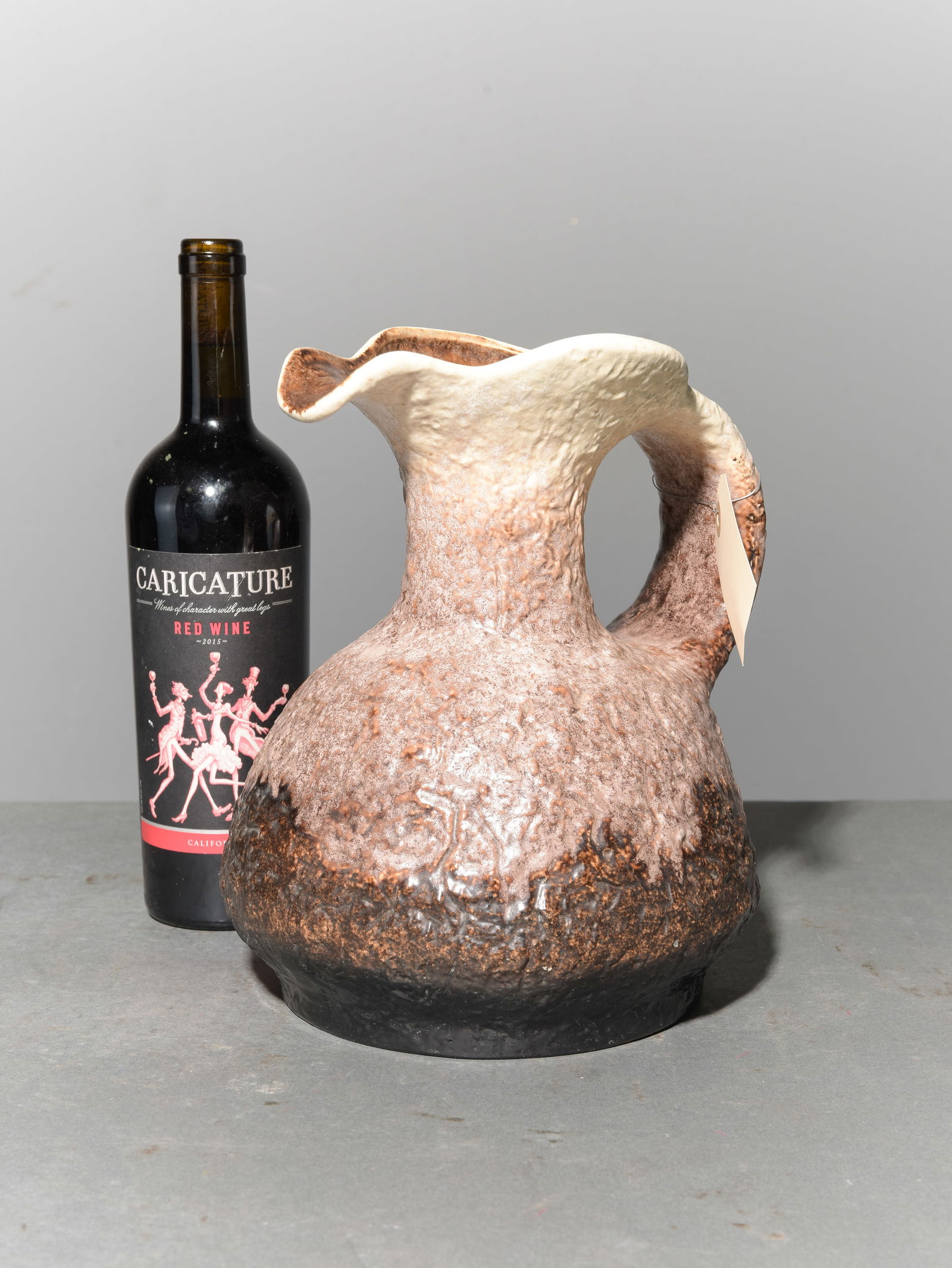 West German "Fat Lava" Pottery Pitcher: West German "Fat Lava" Pottery Pitcher - 11 in tall x 8 x 8