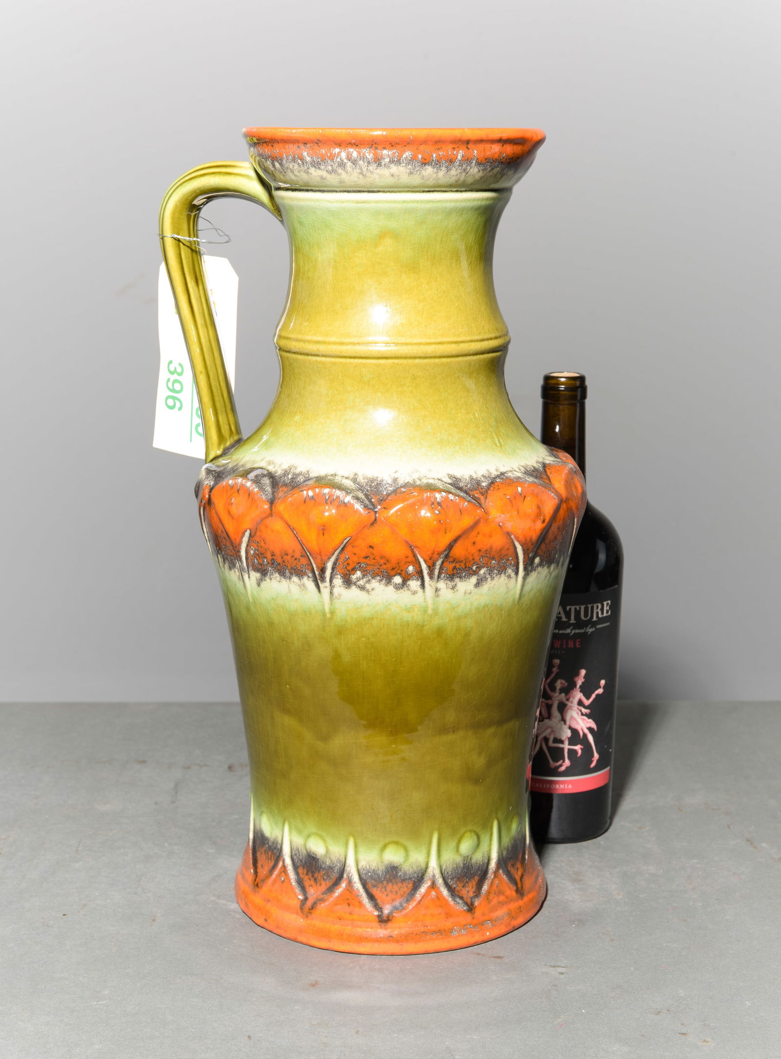 West German Large Pottery Vase: West German Large Pottery Vase / Jug - 18 in tall x 8 inch diameter
