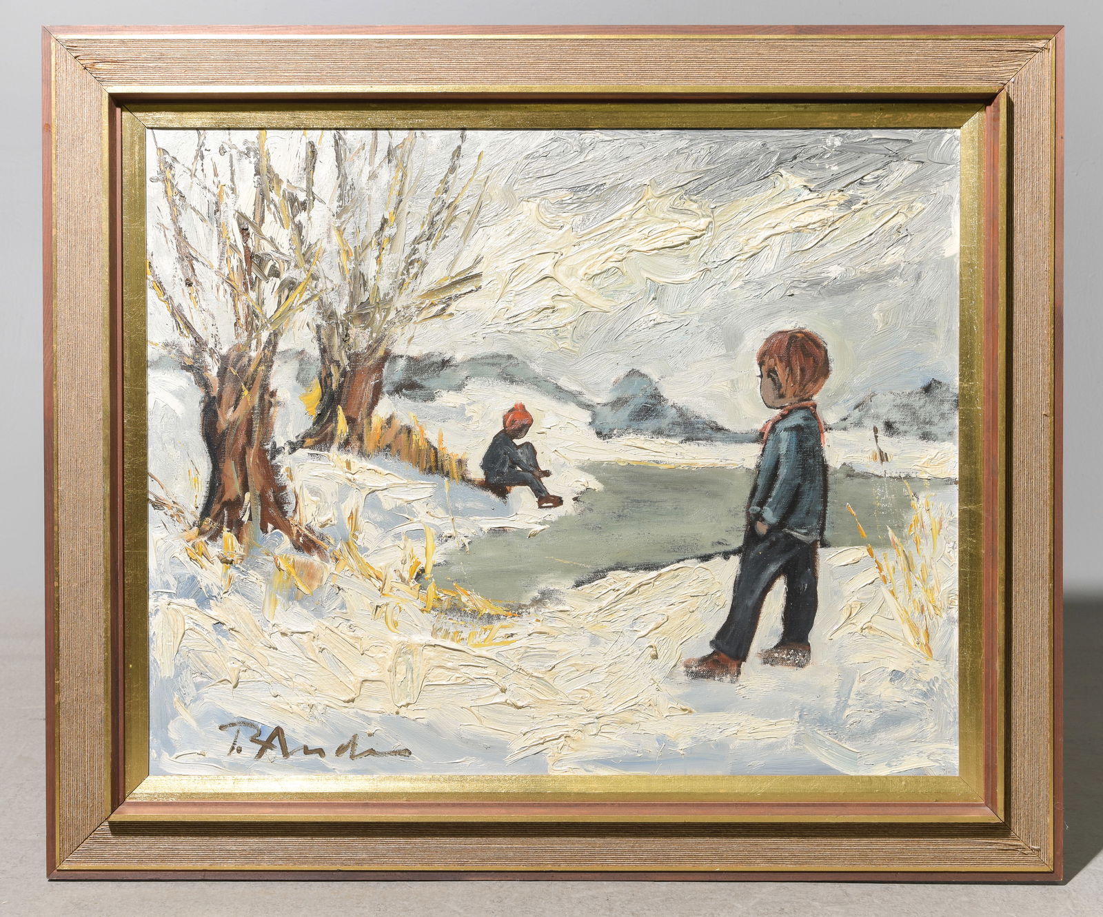 Danish Framed Art on Canvas - Winter Landscape: Danish Framed Art on Canvas - Winter Landscape - 37 in tall x 31 x 1.5, The work itself is 30 x 24.5