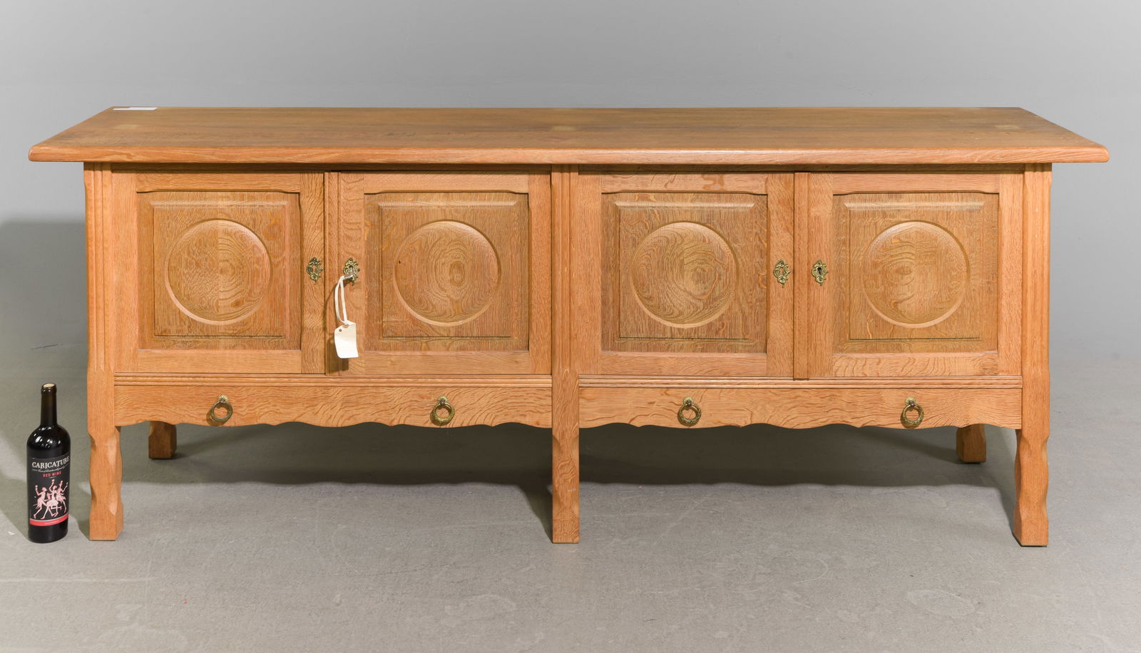 Danish Oak Low Four Door Sideboard (1 of 7)