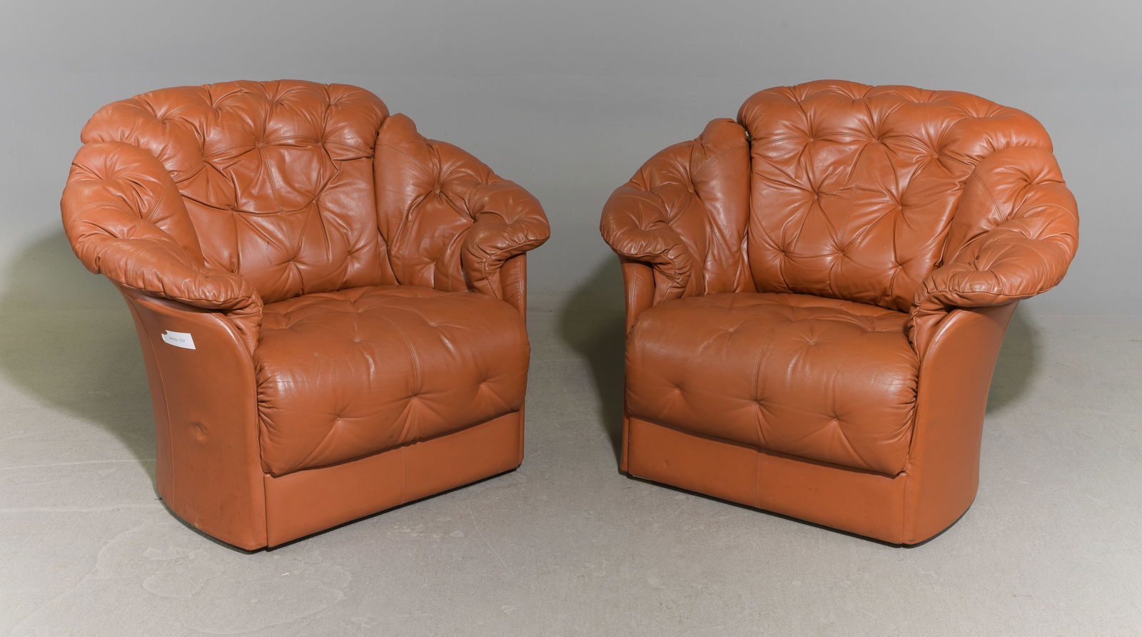 Danish Pair of Tufted Leather Club Chairs (1 of 7)