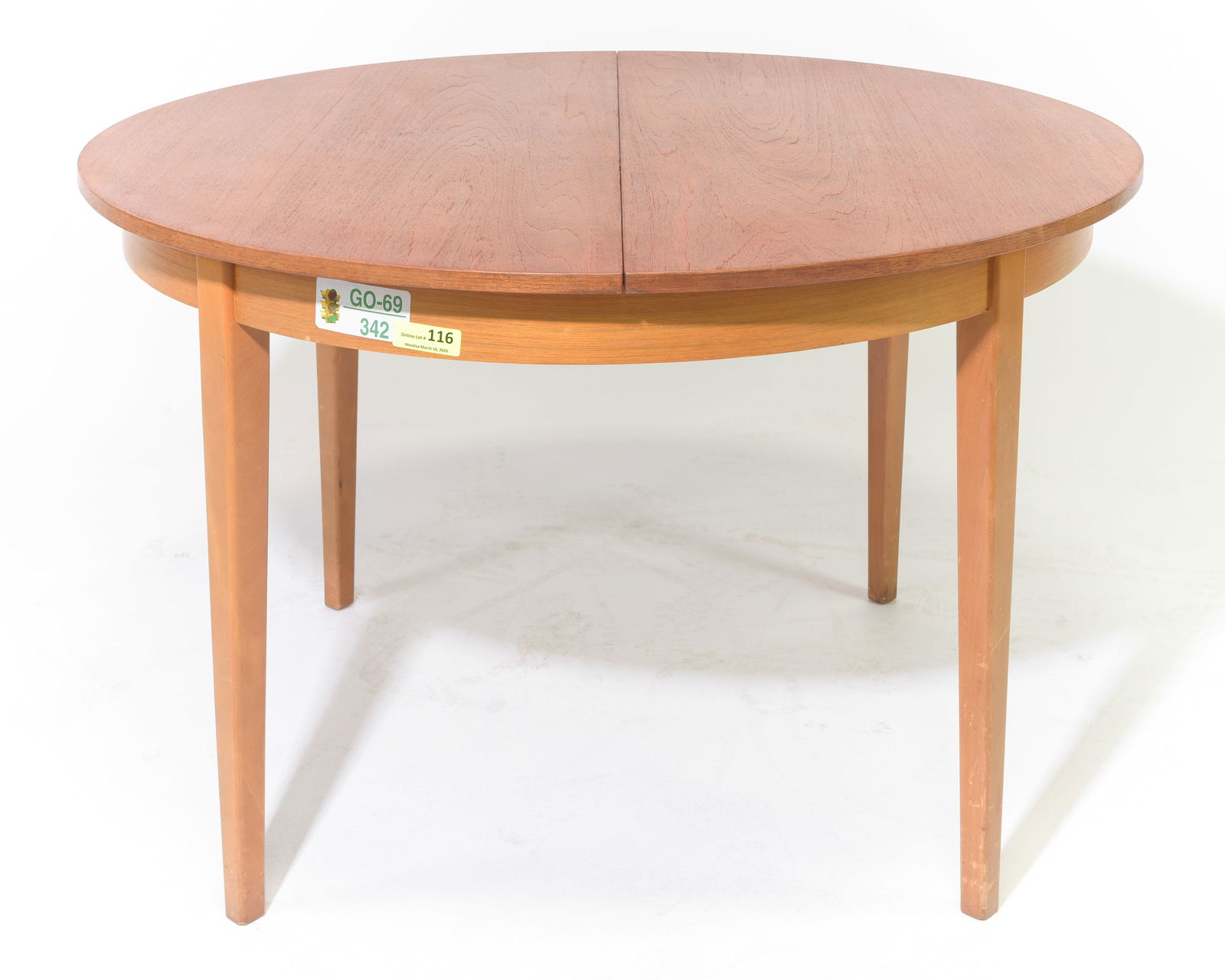 Mid Century Modern Round Table with Pop Up Leaf (1 of 2)