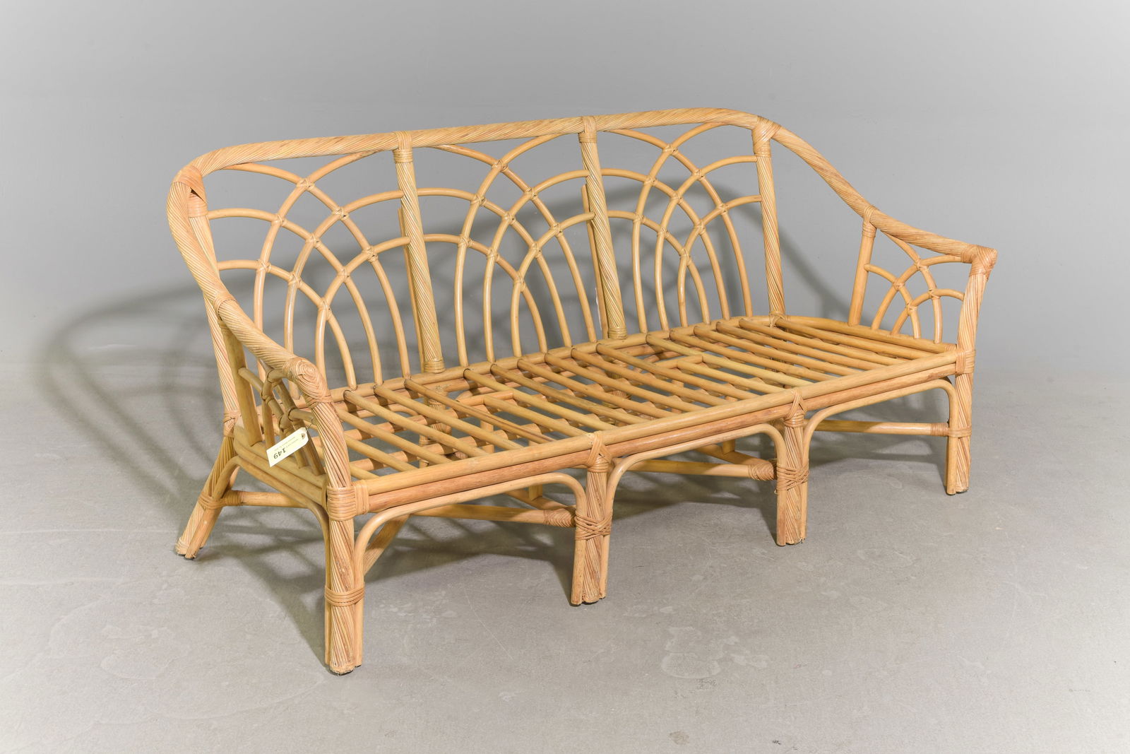 Coastal / Tiki Style Ratan Three Seater Sofa (1 of 4)