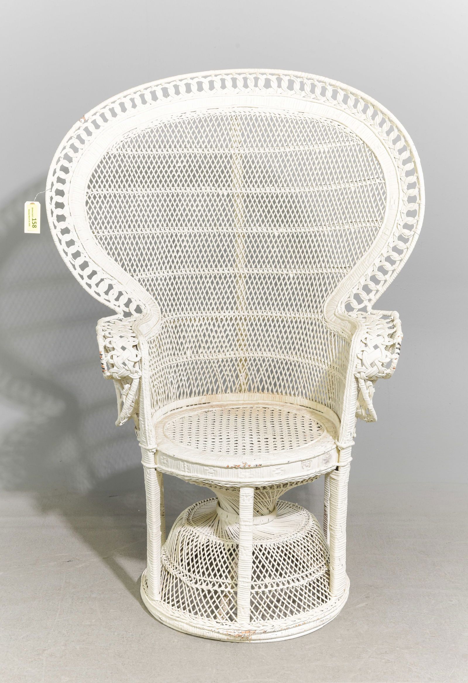 Vintage Painted Rattan / Wicker Peacock Chair (1 of 5)
