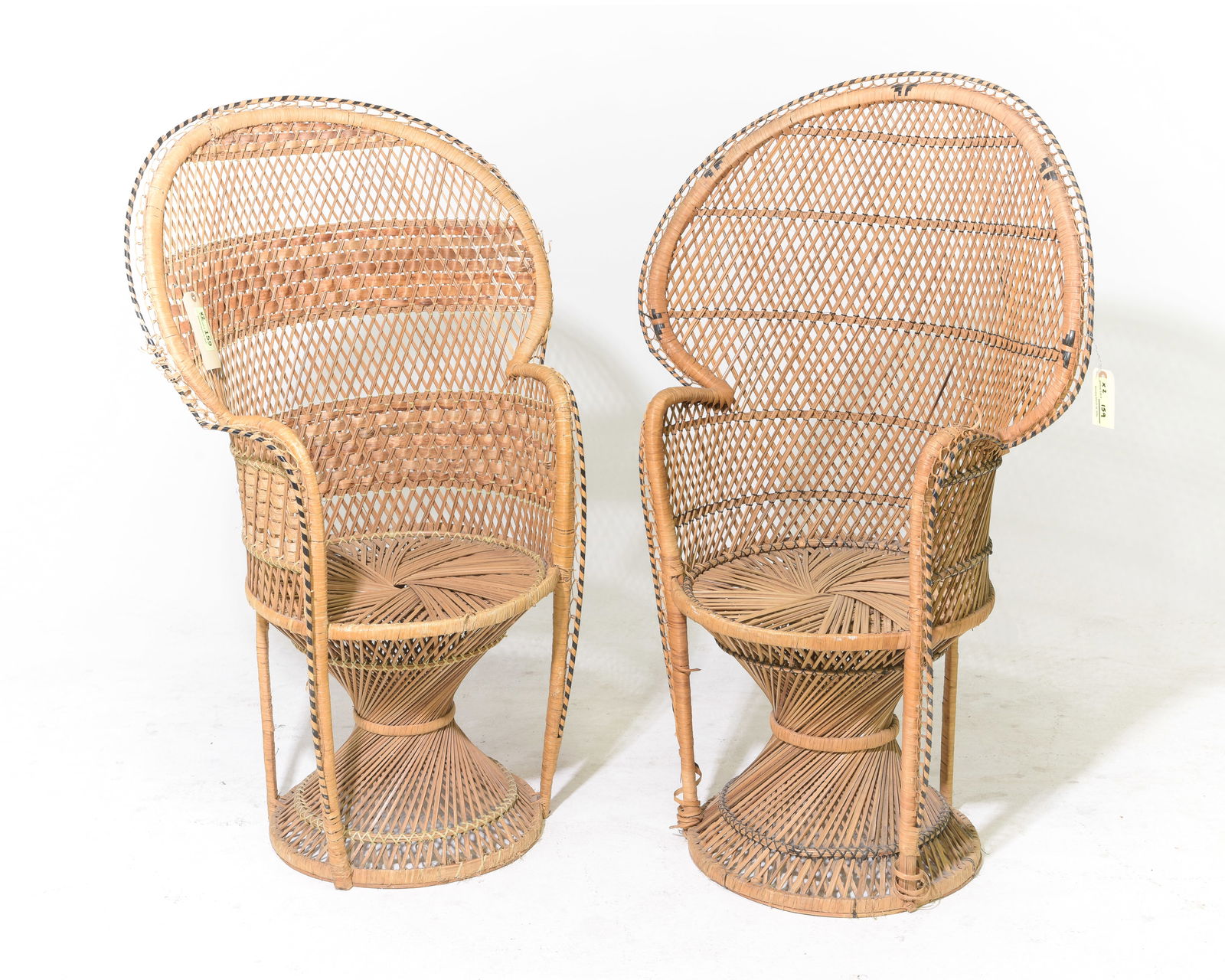 2 Vintage Rattan / Wicker Peacock Chairs (1 of 4)